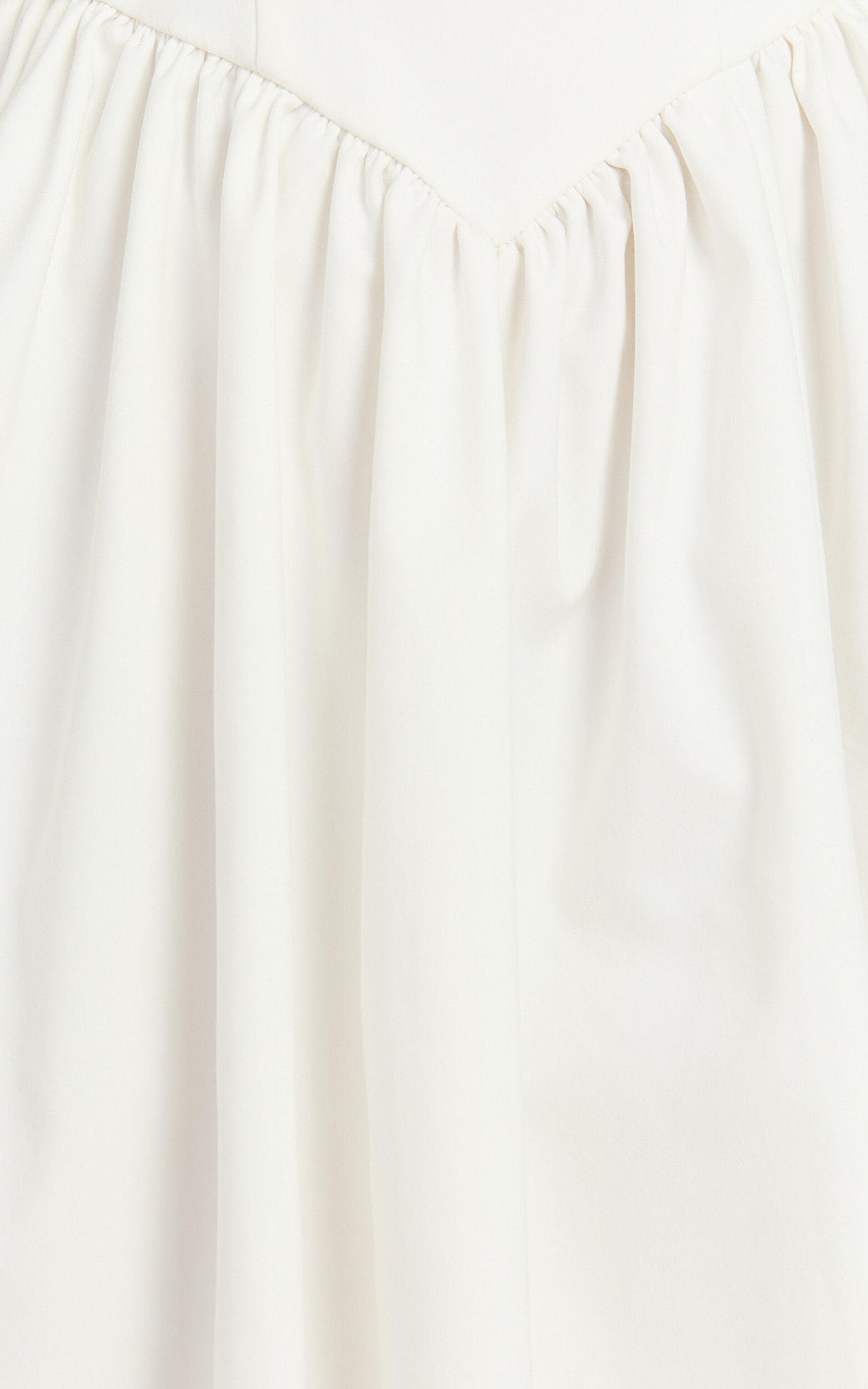 Helda Midi Dress - Halter Tie Neck Corset Panel Dress in Off White Product Image