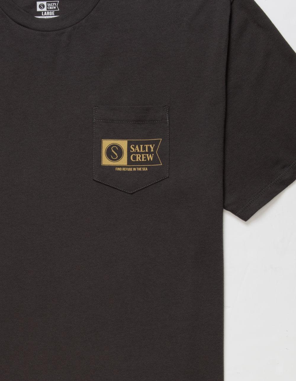 SALTY CREW Alpha Flag Mens Pocket Tee - CHARCOAL Product Image