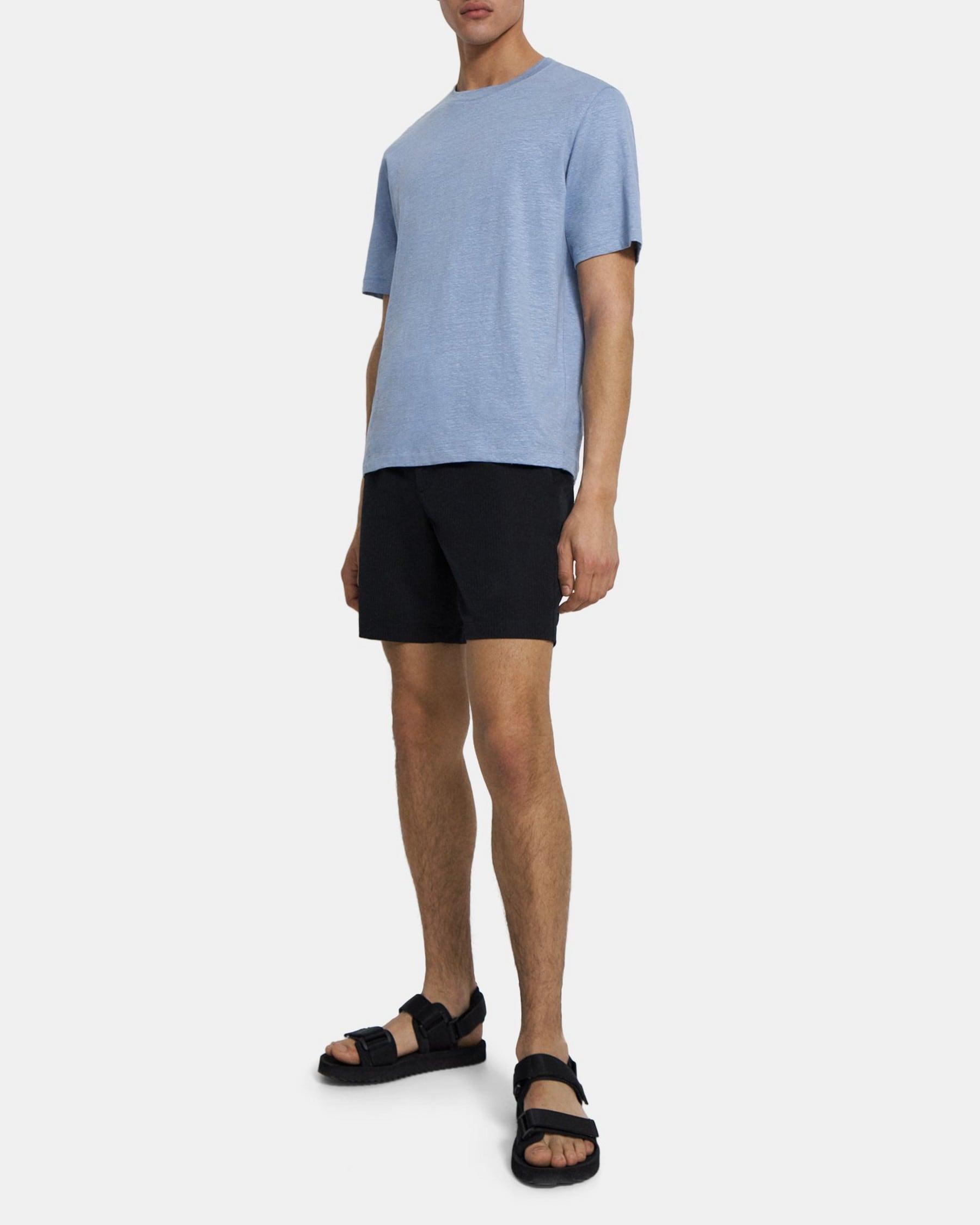 Short-Sleeve Tee in Stretch Linen Product Image