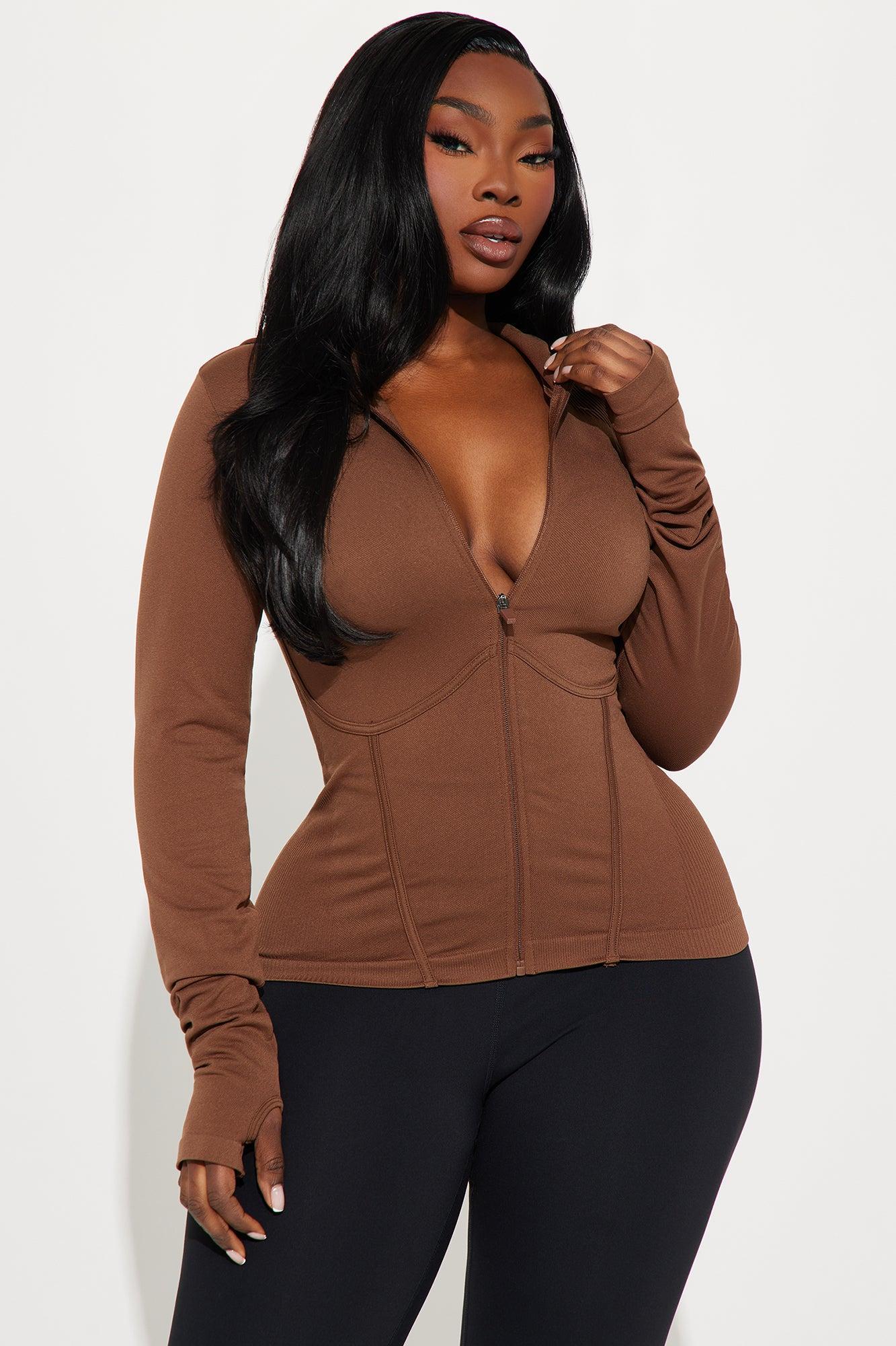 Your Next Move Seamless Active Jacket - Mocha Product Image