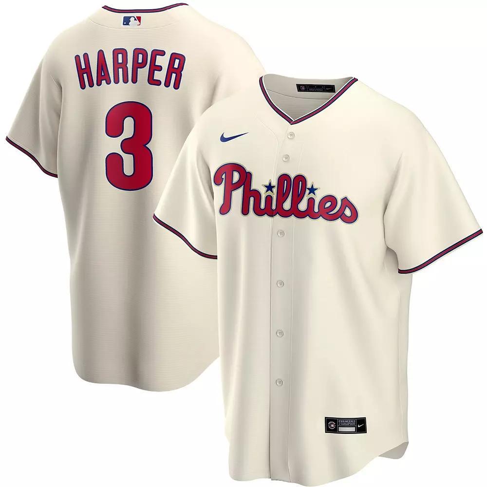 Mens Nike Bryce Harper Cream Philadelphia Phillies Alternate Replica Player Name Jersey Product Image