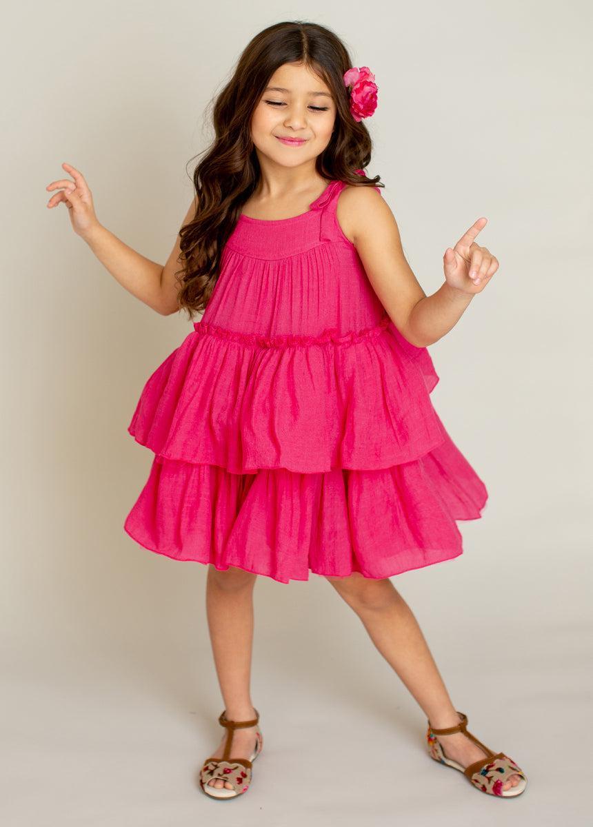 Banyu Dress in Fuchsia Girls Product Image