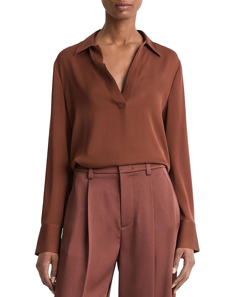 Vince Silk Stretch V Neck Top Product Image
