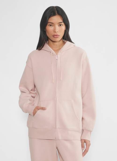 cozy fleece boyfriend zip hoodie Product Image