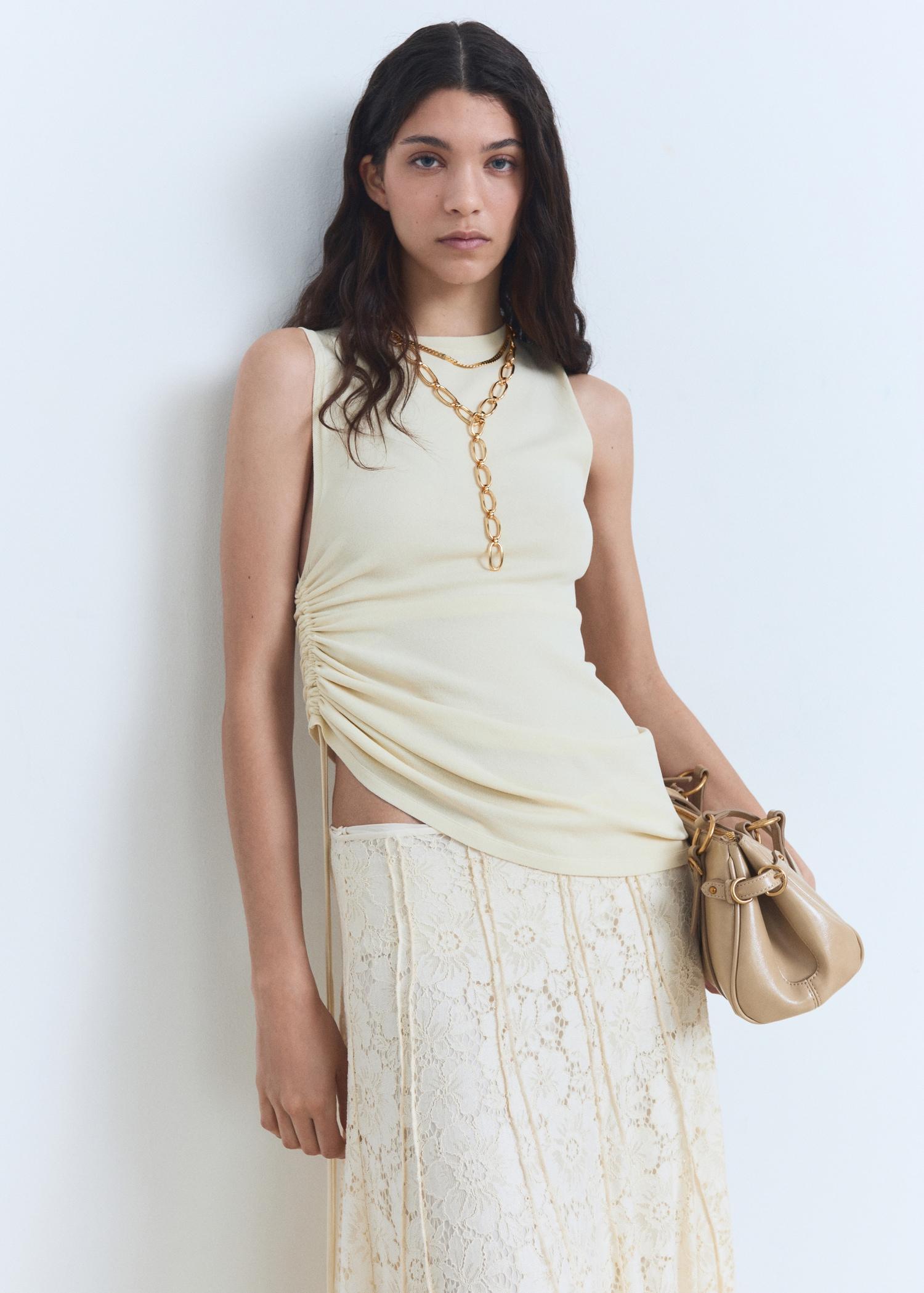 Long lace skirt - Women | MANGO USA Product Image