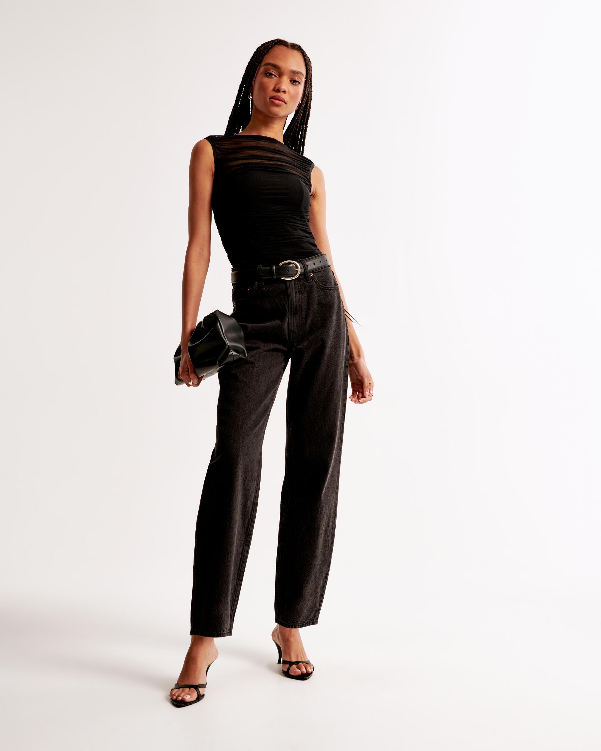 Ruched Mesh Boatneck Bodysuit Product Image
