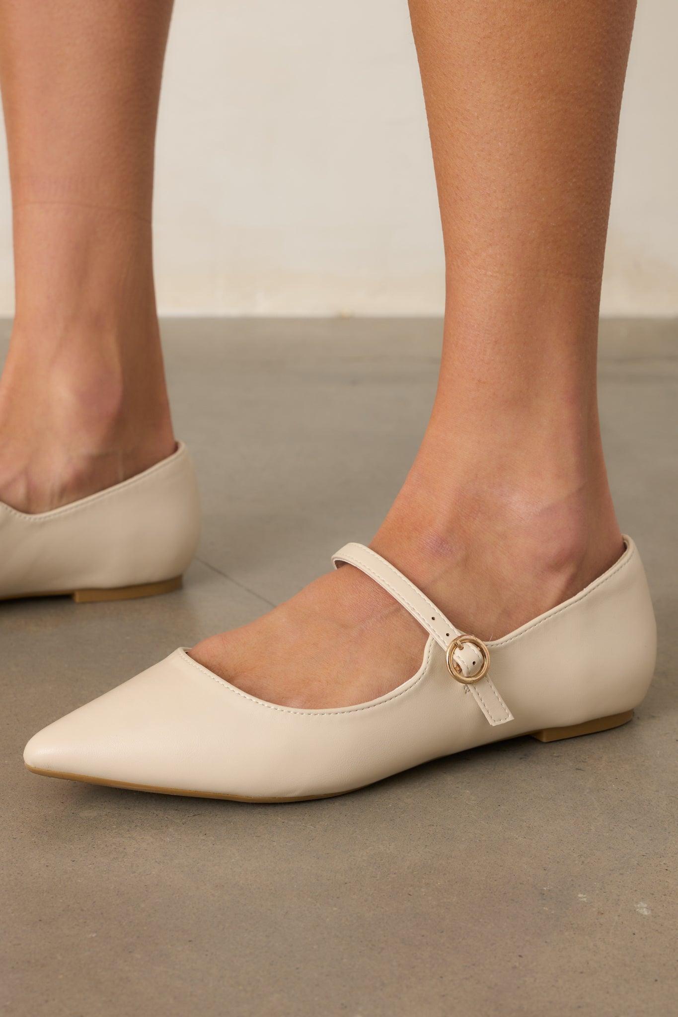 Frostveil Mantle Ivory Pointed-Toe Flats Product Image