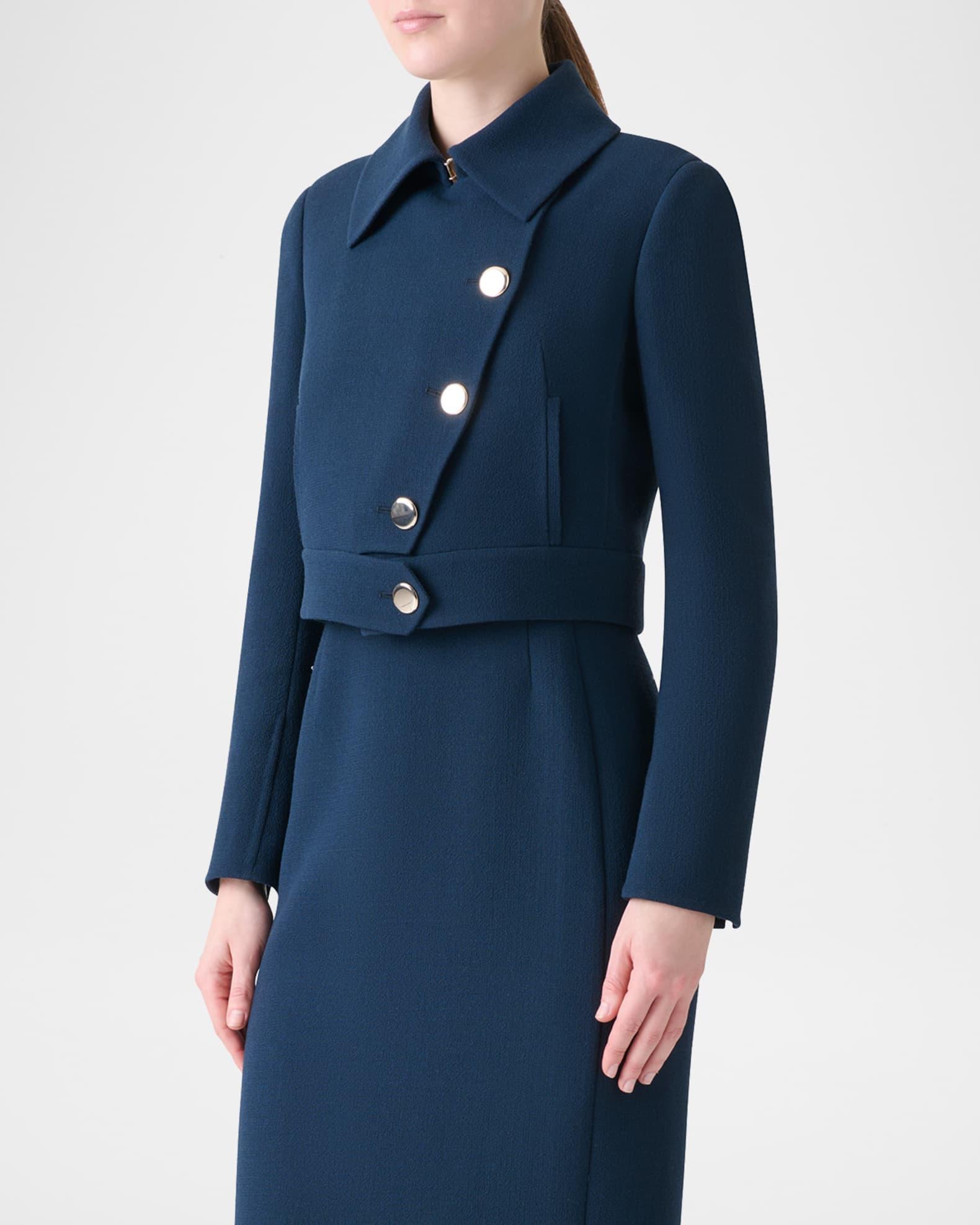 Dana Asymmetric-Button Wool Crepe Jacket Product Image