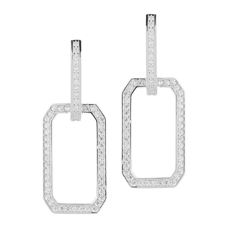 Sunkissed Sterling Cubic Zirconia Open Drop Earrings, Women's, Gold Tone Product Image