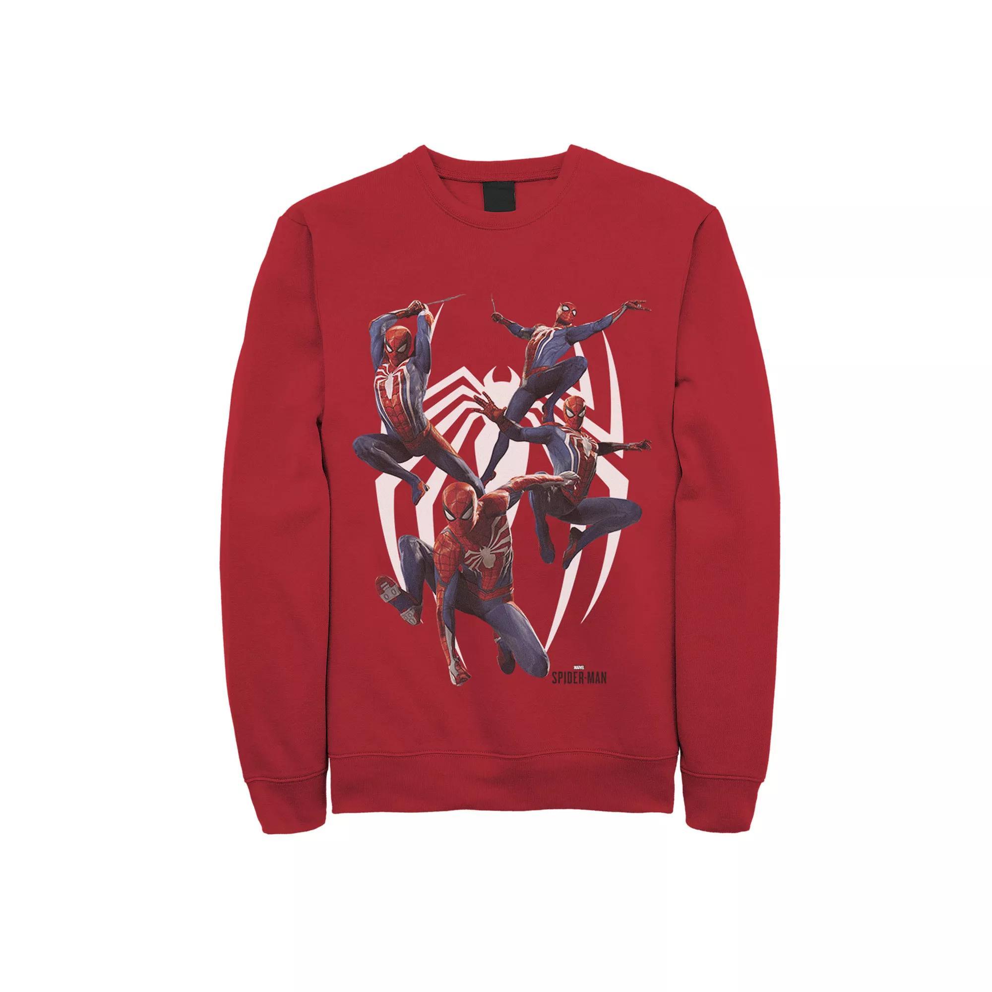 Mens Marvels Spider-Man Game Action Poses Sweatshirt Product Image