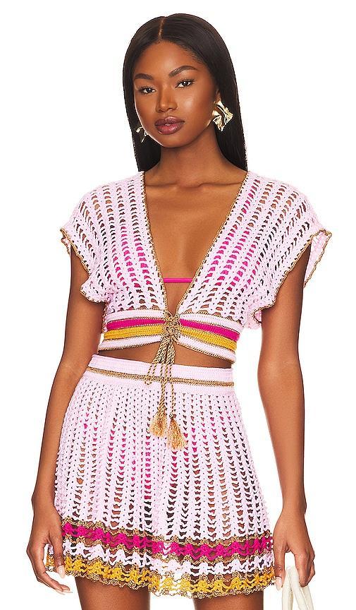 x REVOLVE Crochet Crop Top My Beachy Side Product Image