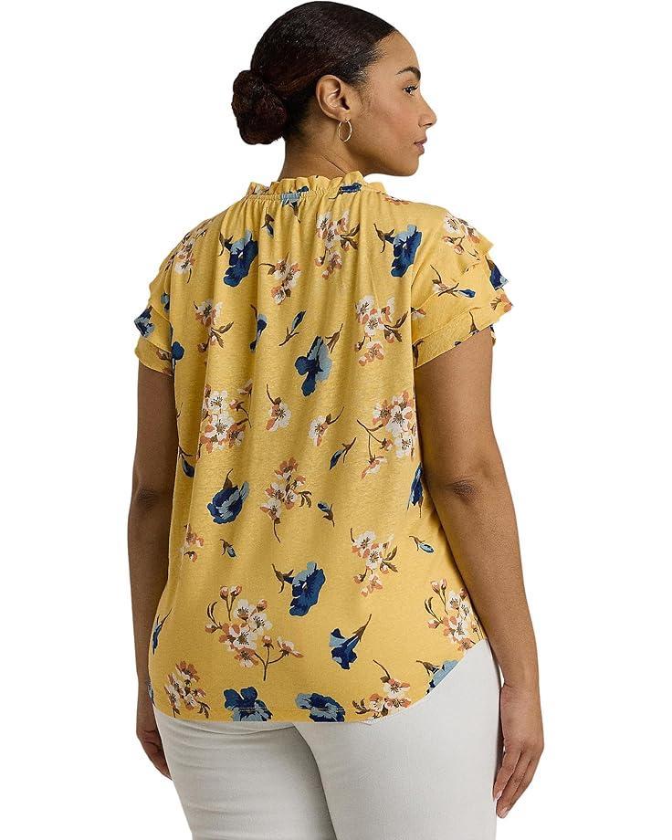 Plus-Size Linen Dolman-Sleeve Shirt Product Image