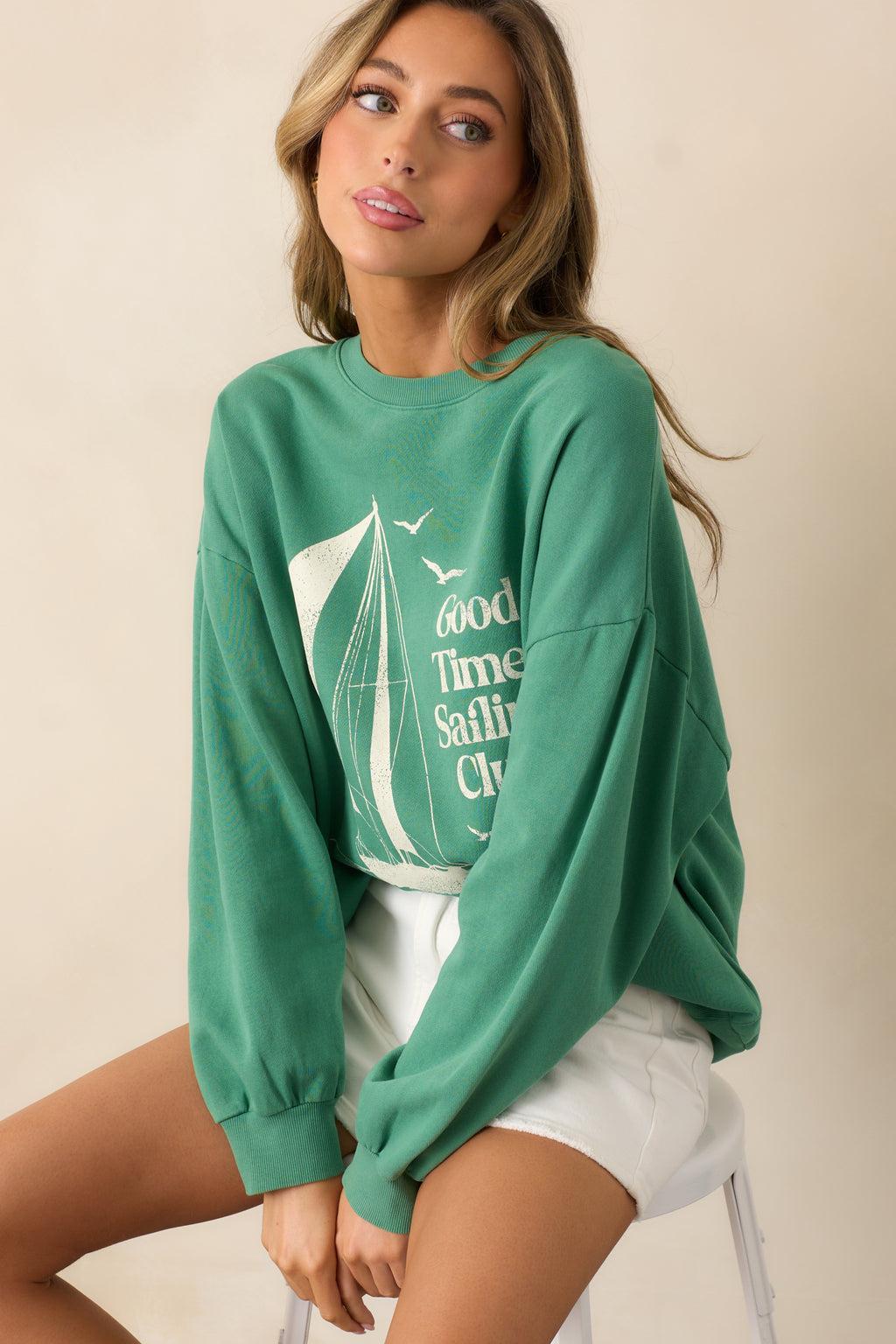Z Supply Sail Away Sunday Green Sweatshirt Product Image