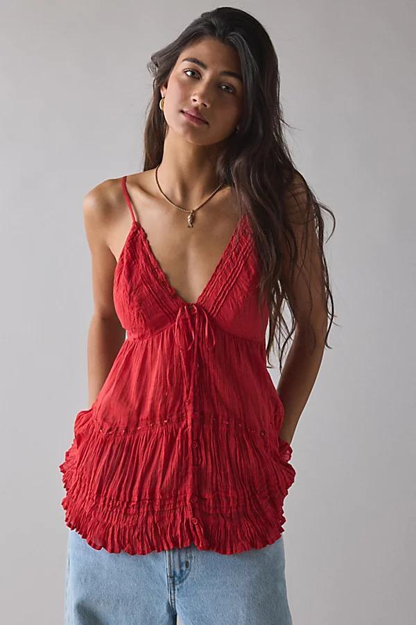 Kimchi Blue Tara Embroidered Cotton Babydoll Cami Womens at Urban Outfitters Product Image