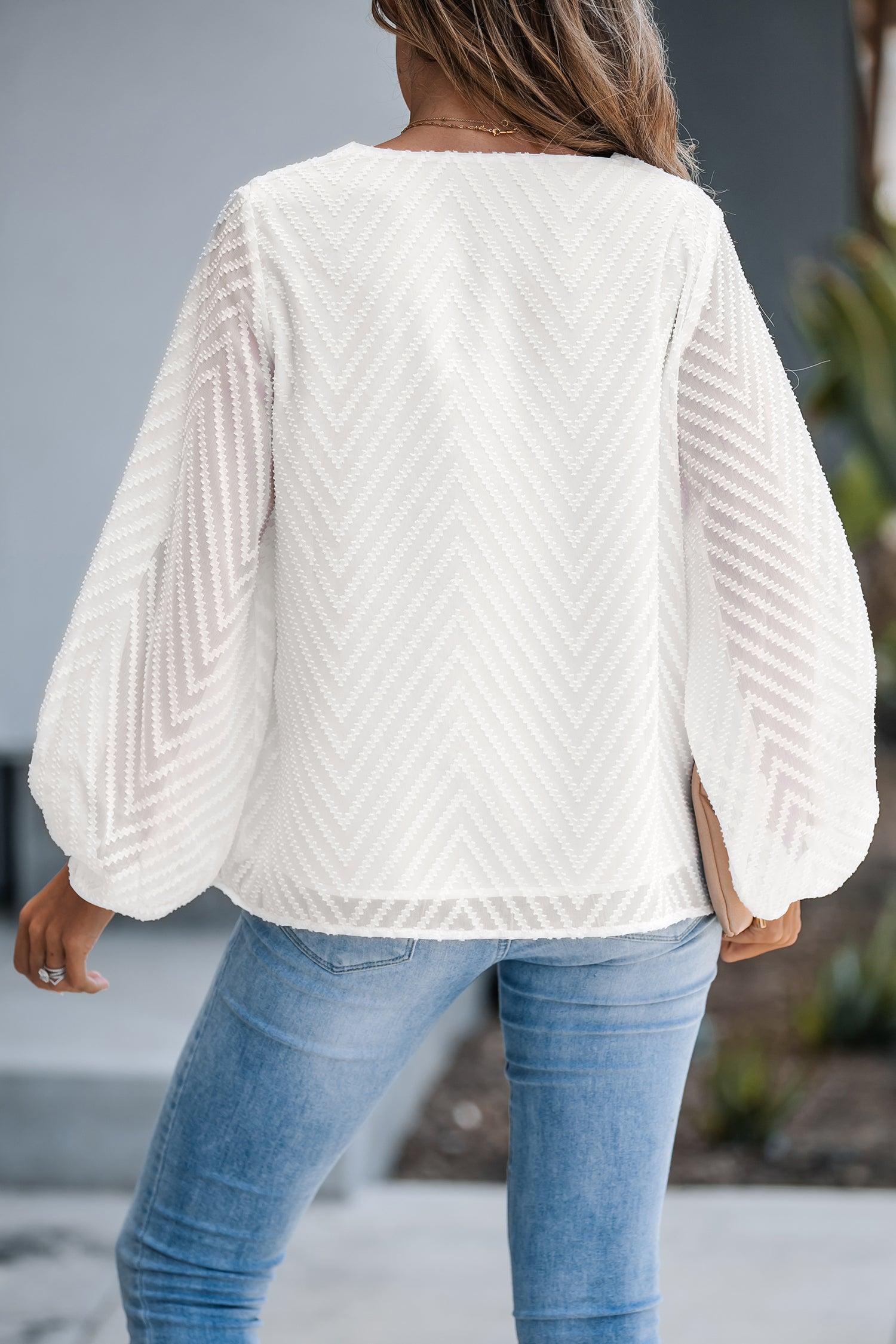 Kaleigh Long Sleeve Ruching V-neck Top Product Image