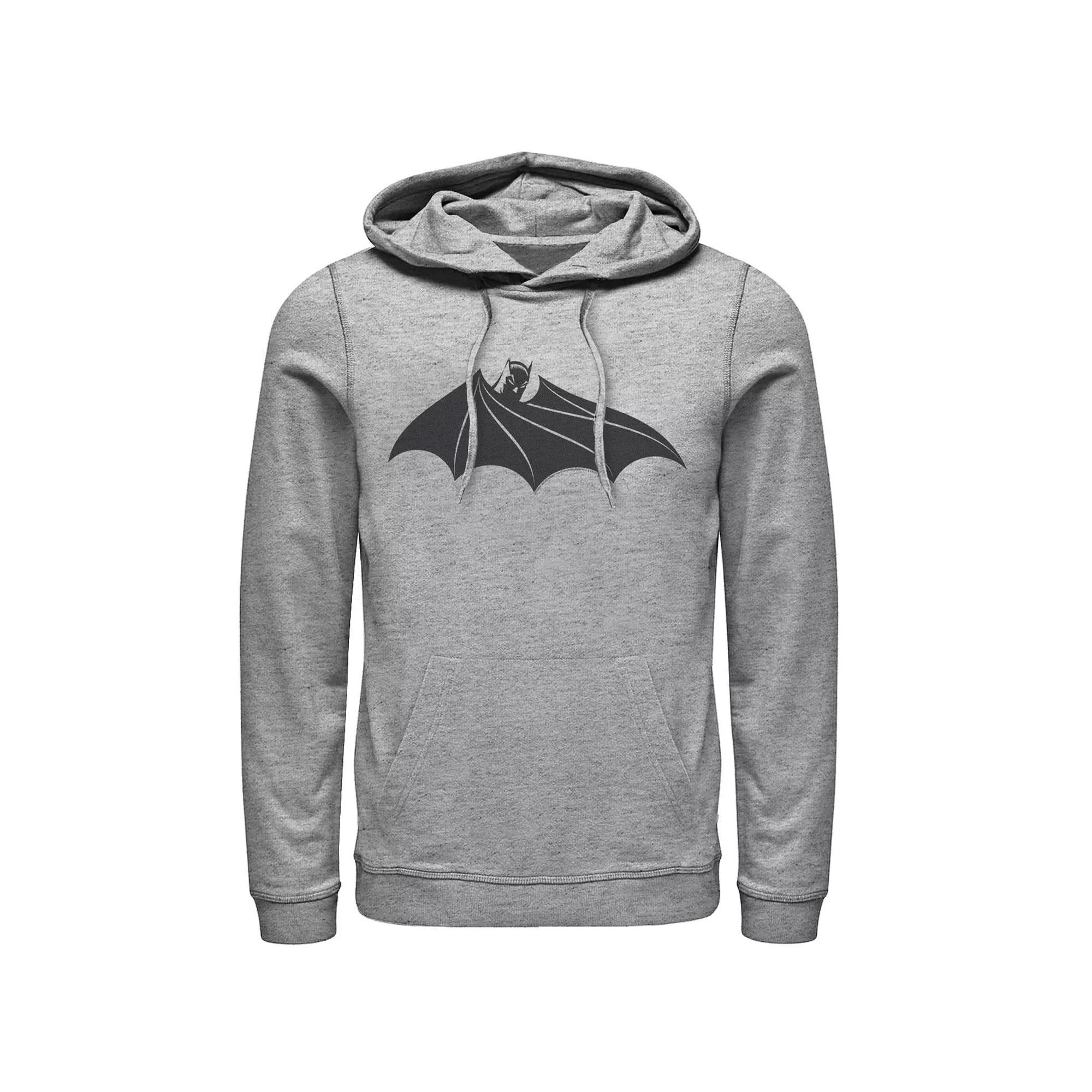 Men's DC Comics Batman Cloak Chest Logo Hoodie, Size: Small, Athletic Grey Product Image