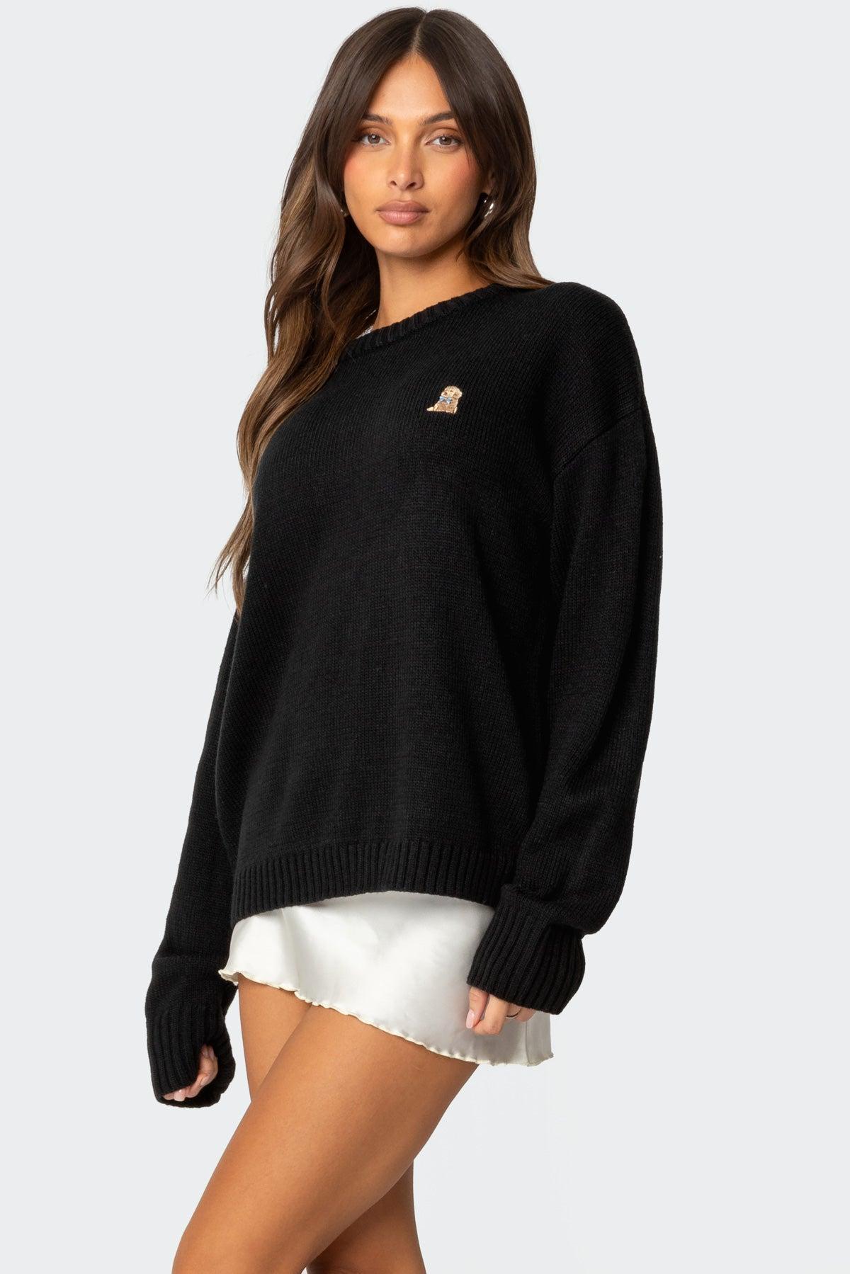 Puppy Love Embroidered Sweater Product Image