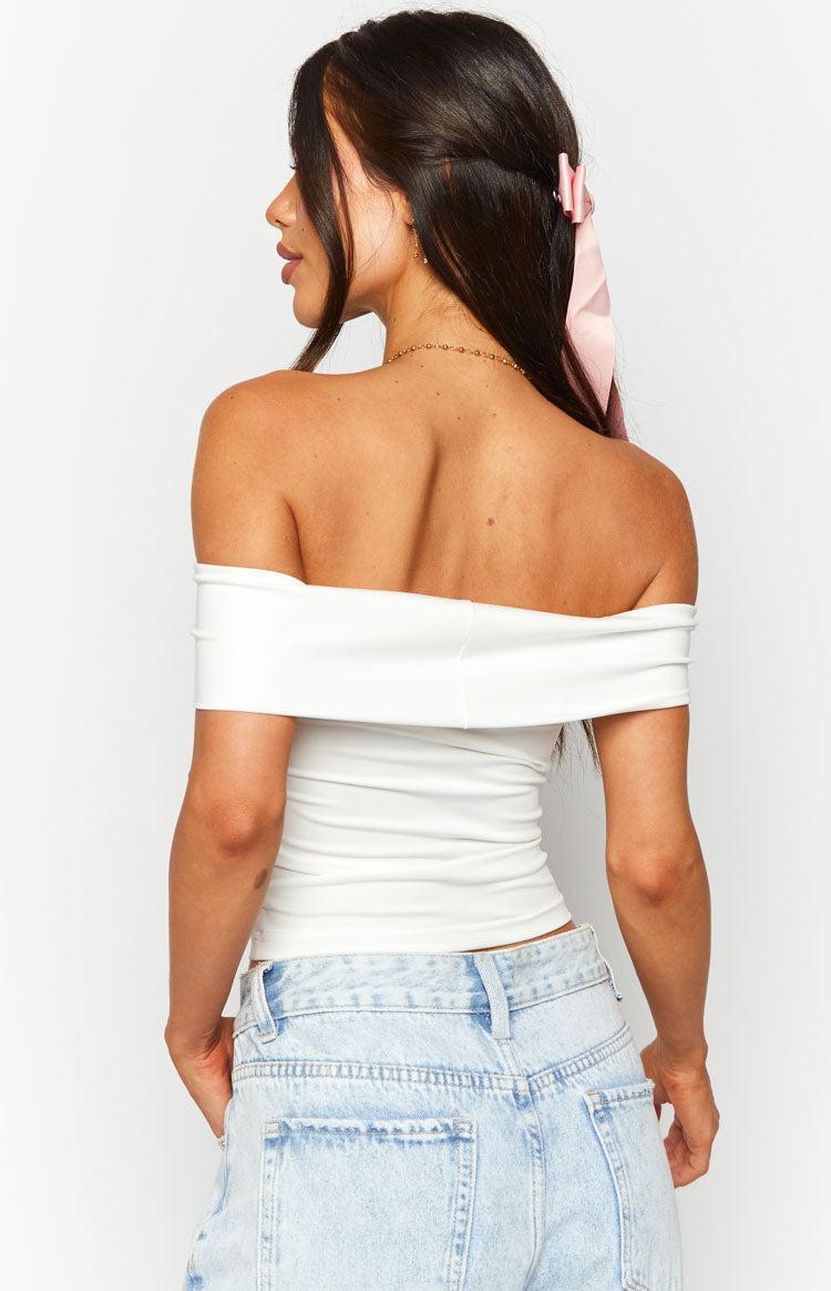 Paige Off Shoulder White Top Product Image