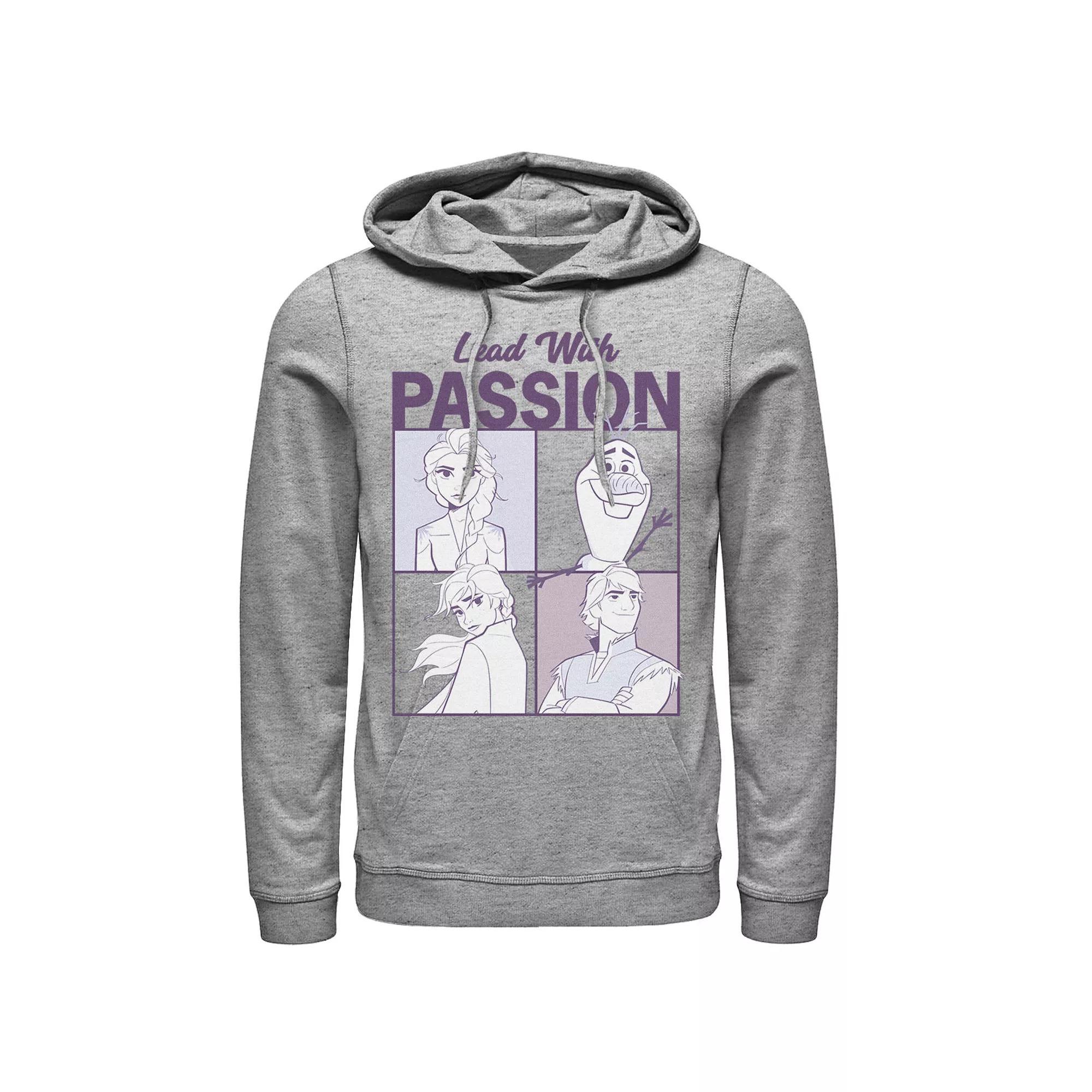 Disney's Frozen 2 Group Shot Lead With Passion Men's Hoodie, Size: Medium, Athletic Grey Product Image
