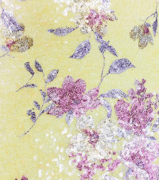 Sierra Lace-Up Floral Sequin Formal Dress Product Image