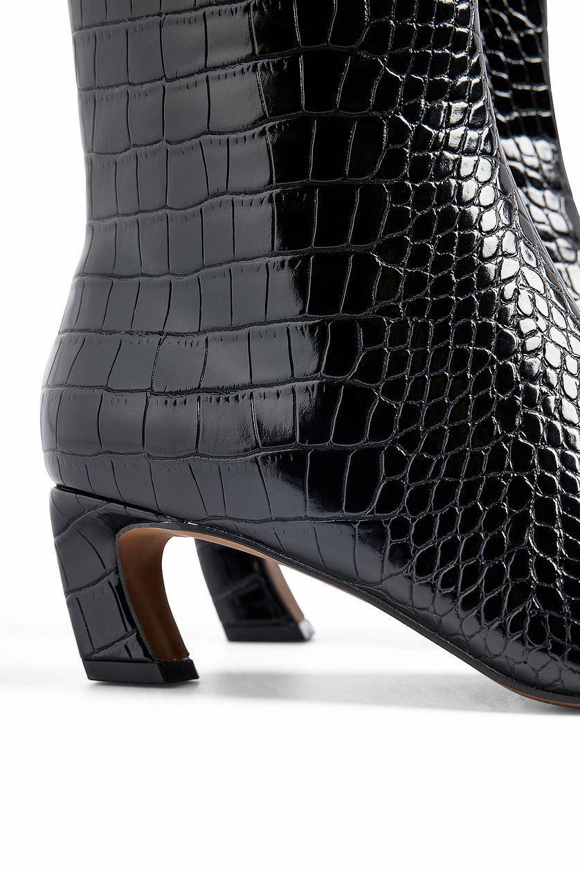 Curved Heel Croc Ankle Boots Product Image