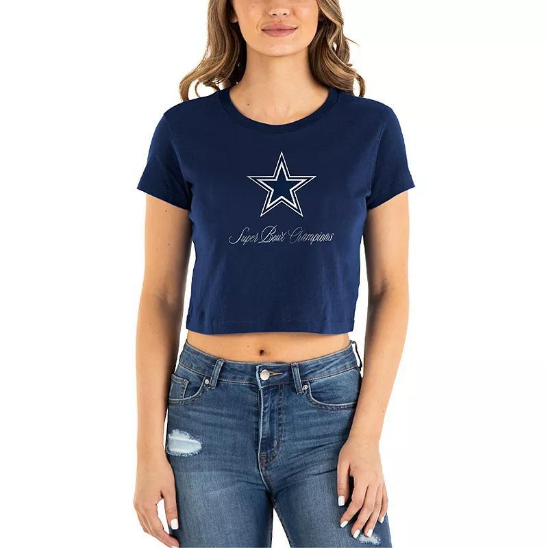 Women's New Era Navy Dallas Cowboys Historic Champs T-Shirt, Size: 2XL, Blue Product Image