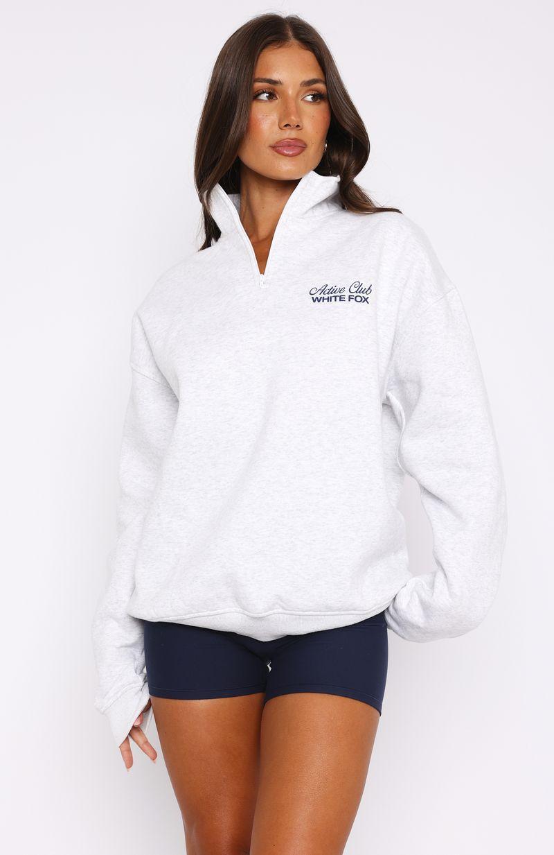 Active Club Quarter Zip Sweater Grey Marle Product Image