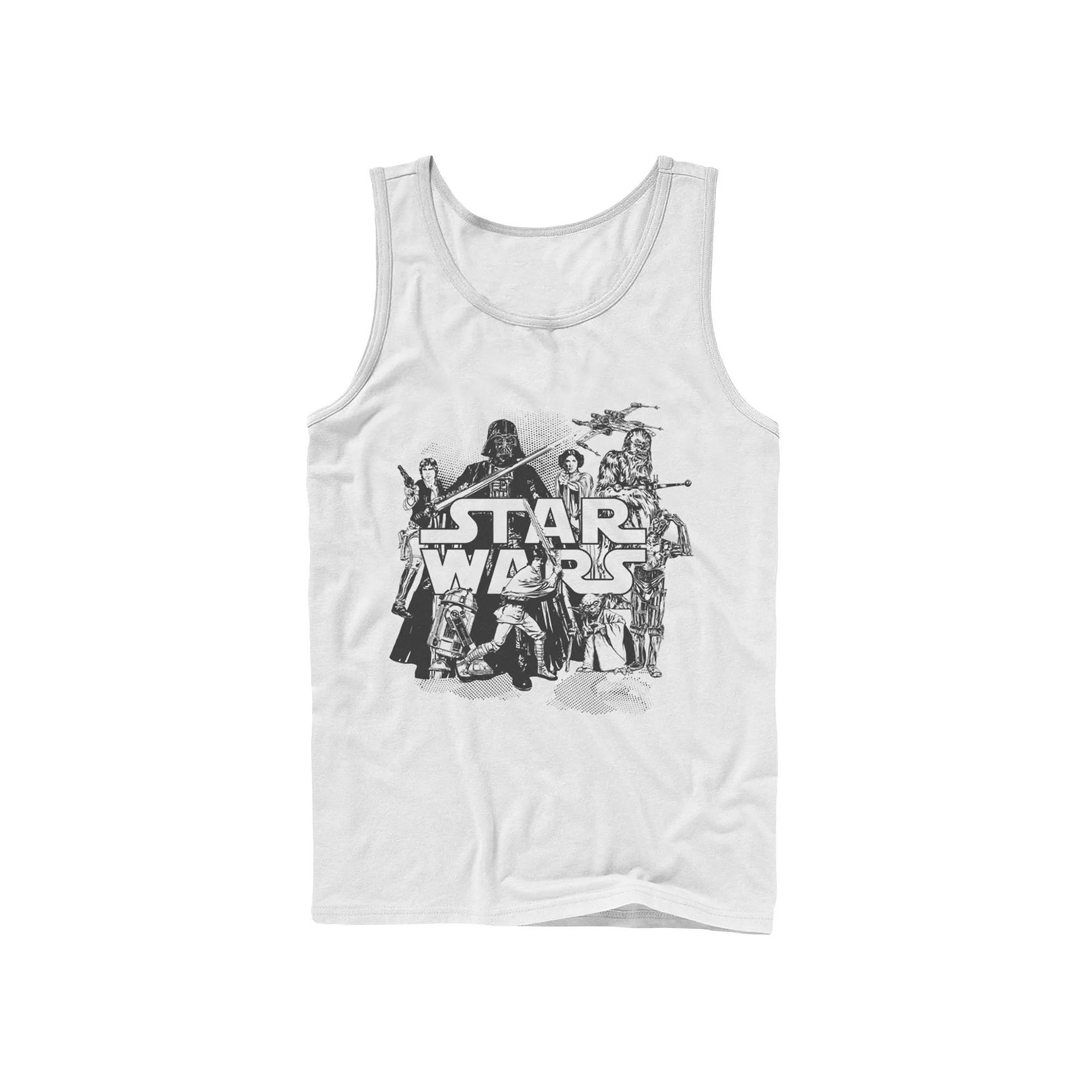 Men's Star Wars Character Collage Tank Top, Size: Large, White Product Image