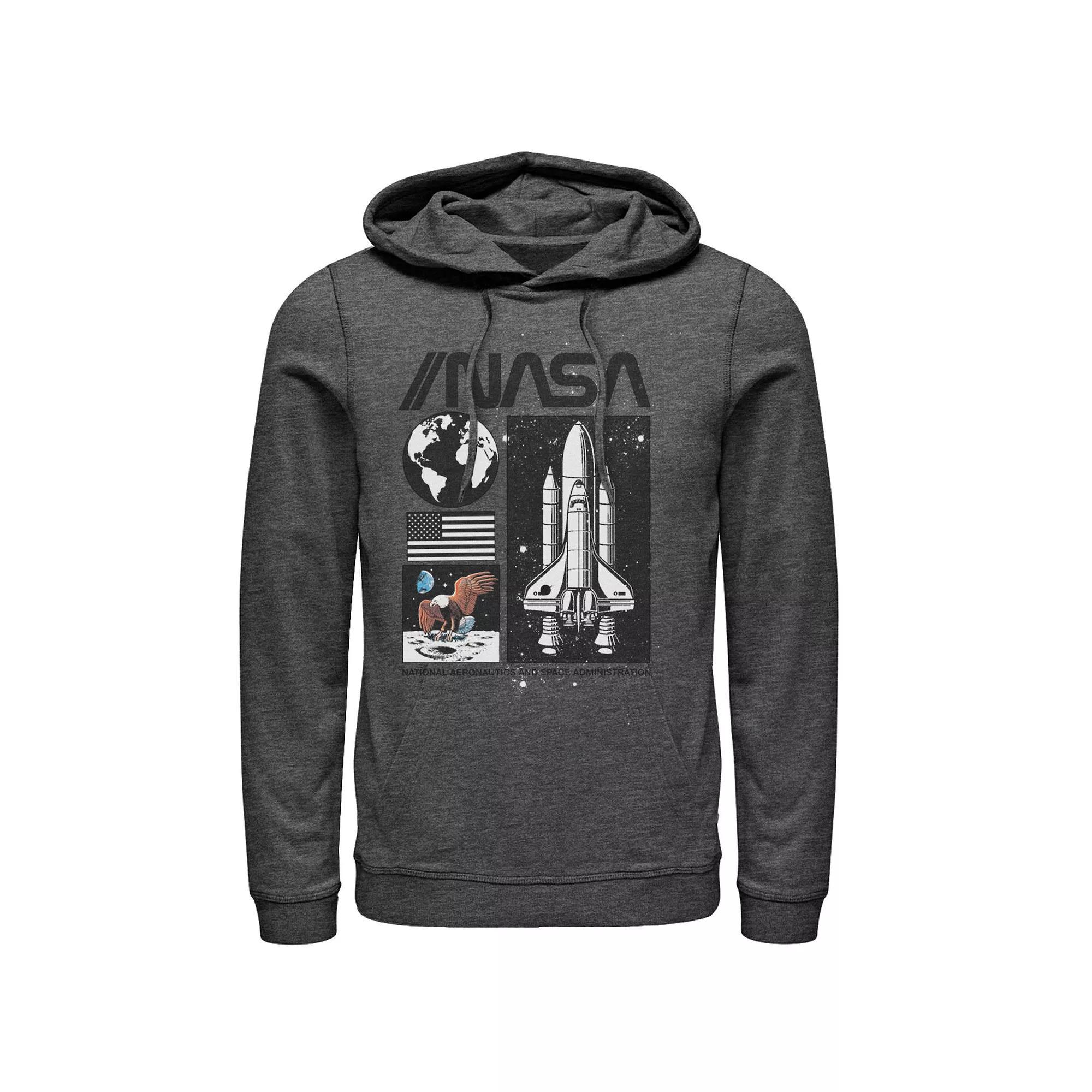 Men's NASA Collage Panel Portraits Hoodie, Size: Medium, Grey Heather Product Image