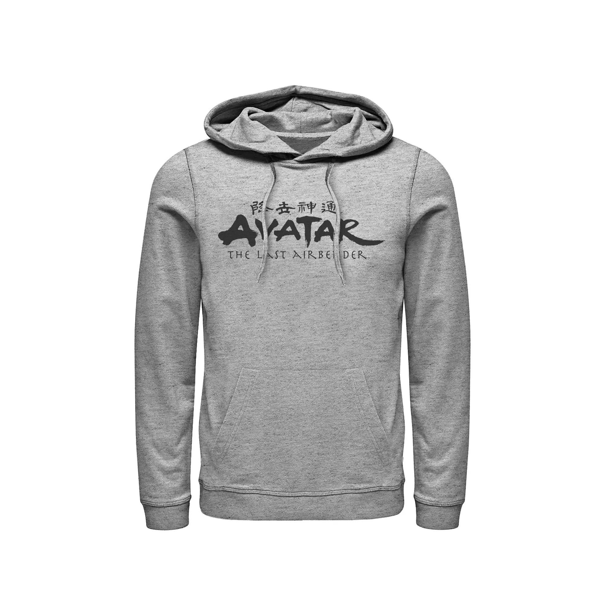Men's Avatar The Last Airbender Painted Show Ideograph Logo Hoodie, Size: Small, Athletic Grey Product Image