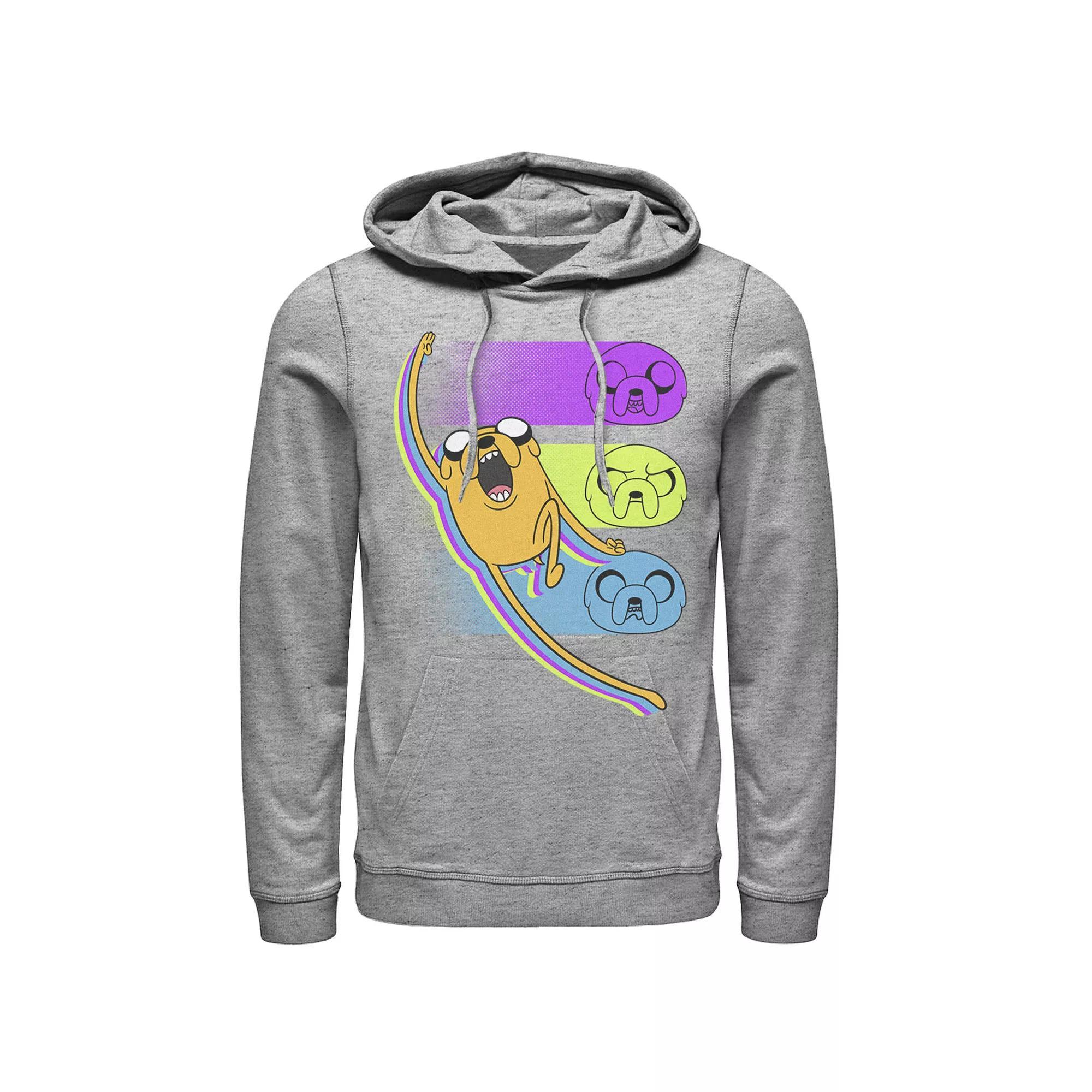 Men's Cartoon Network Adventure Time Jake Emotions Hoodie, Size: Medium, Athletic Grey Product Image