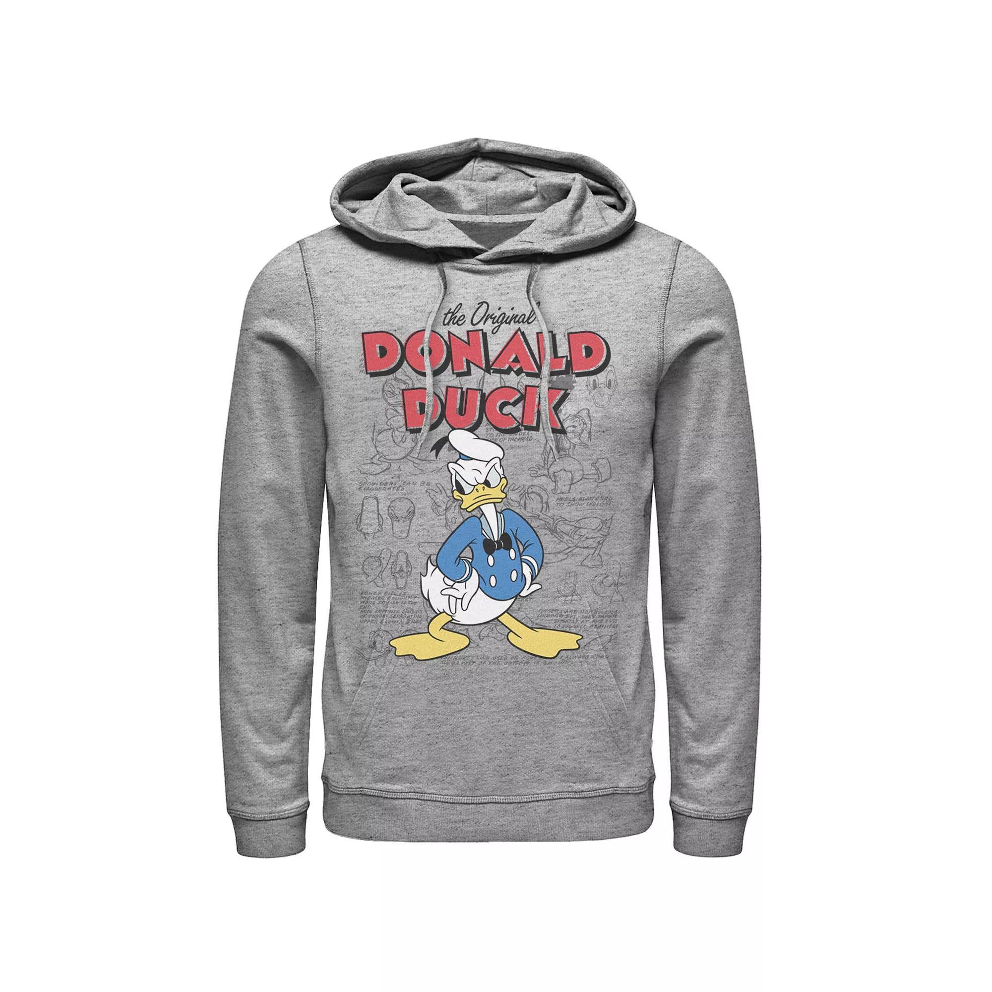 Disneys Donald Duck Mens Hoodie Athletic Grey Product Image