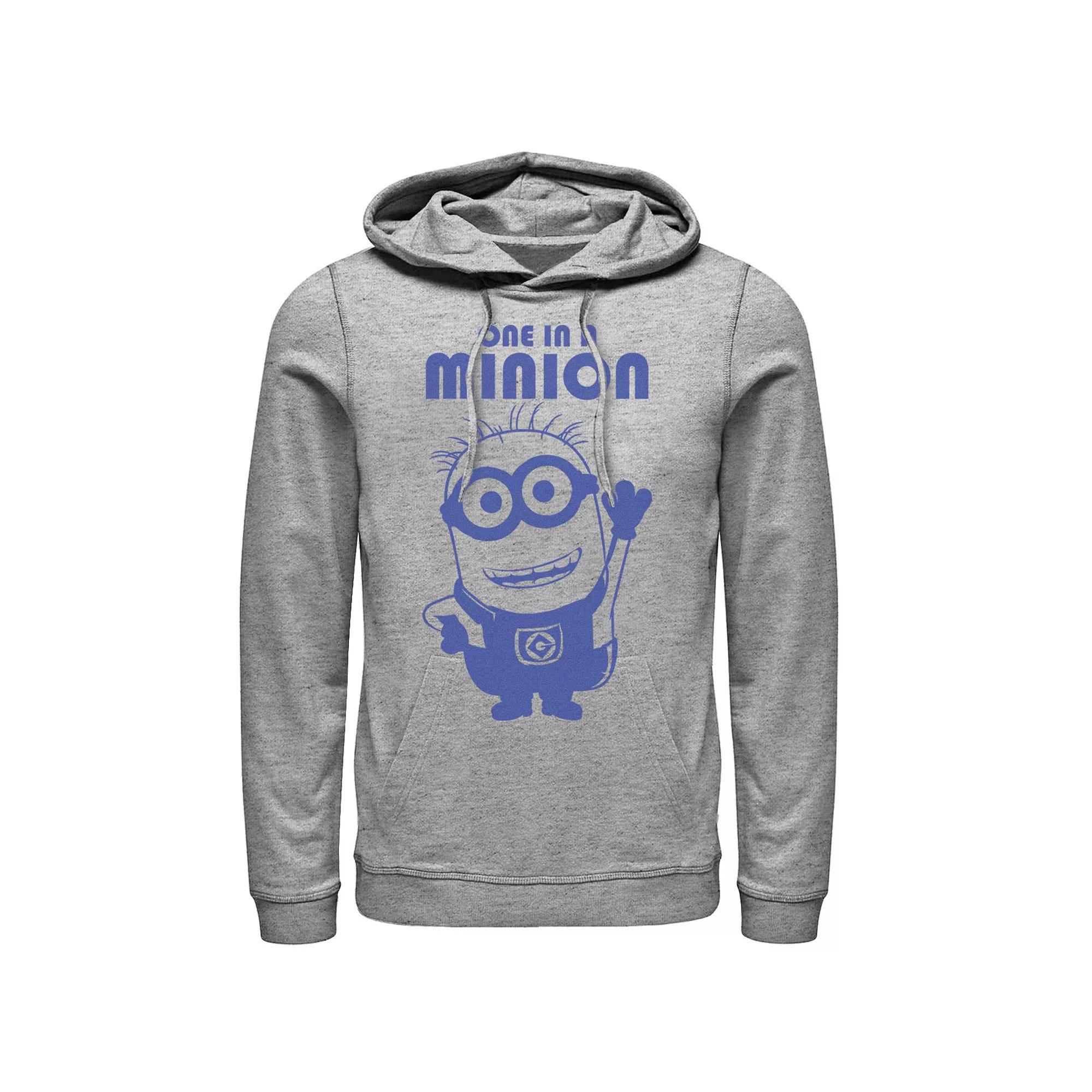 Men's Despicable Me Minions Stuart One In A Minion Hoodie, Size: Large, Athletic Grey Product Image