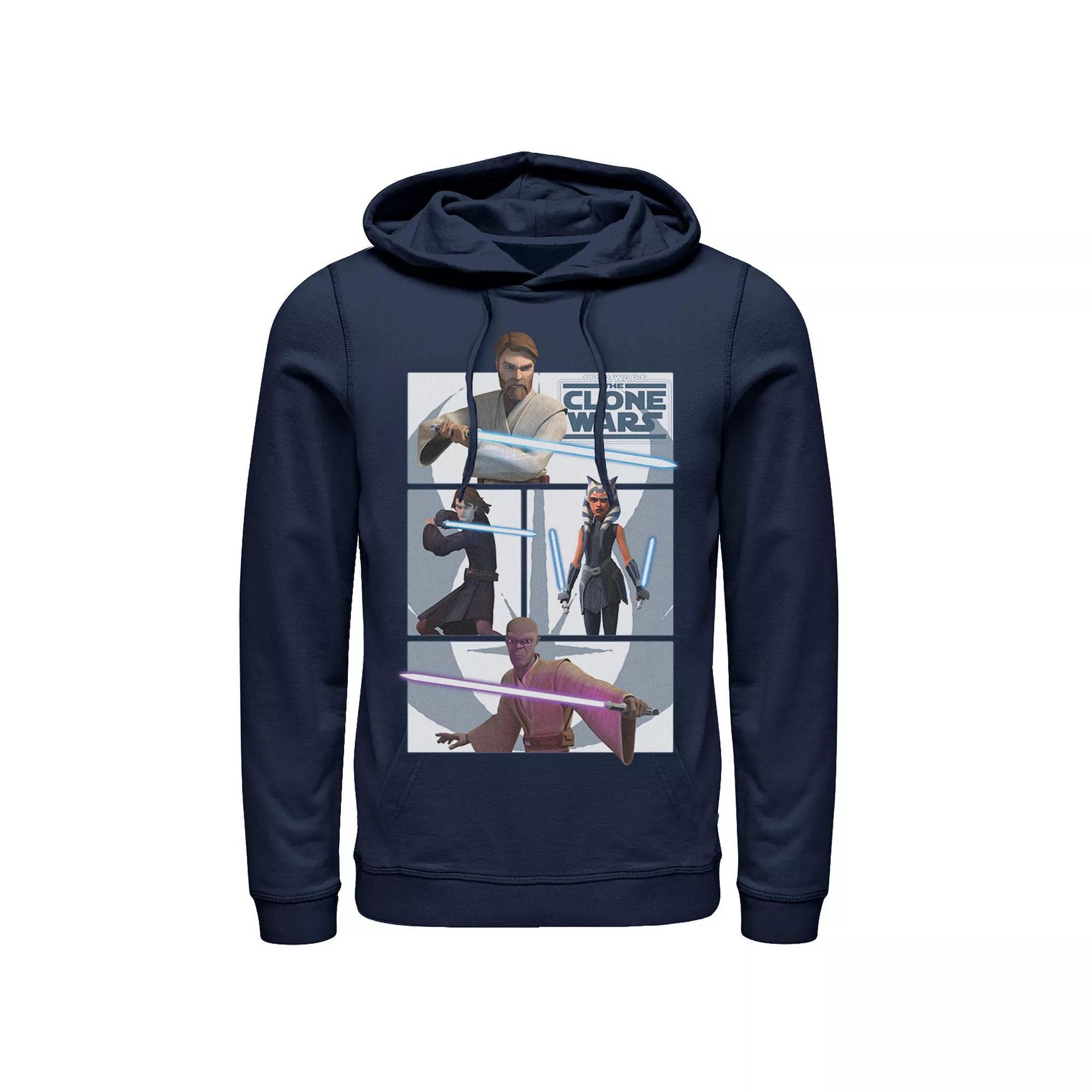 Men's Star Wars: The Clone Wars Jedi Panels Hoodie, Size: 3XL, Blue Product Image