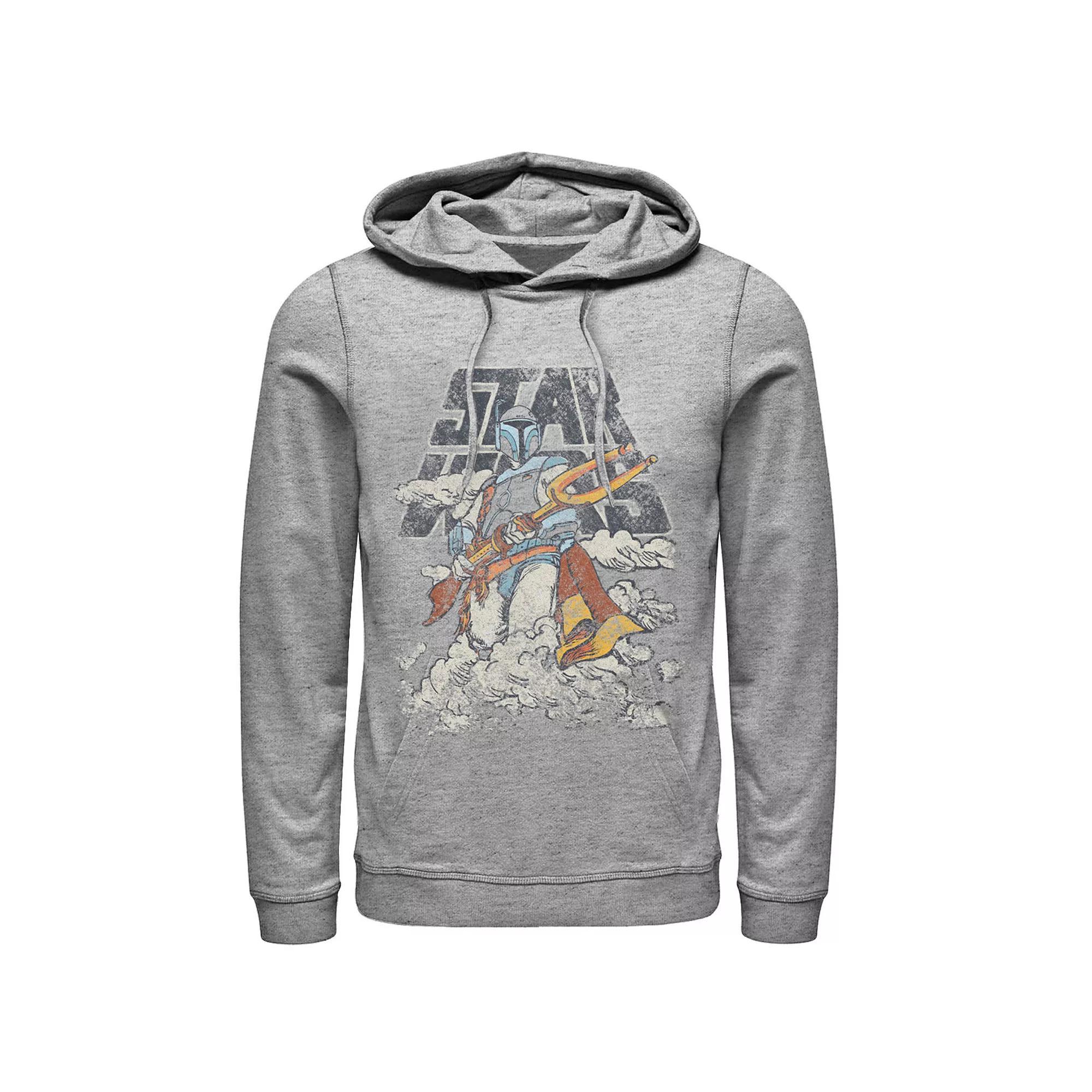 Men's Star Wars Boba Fett Cloudy Logo Stance Graphic Hoodie, Size: XXL, Athletic Grey Product Image