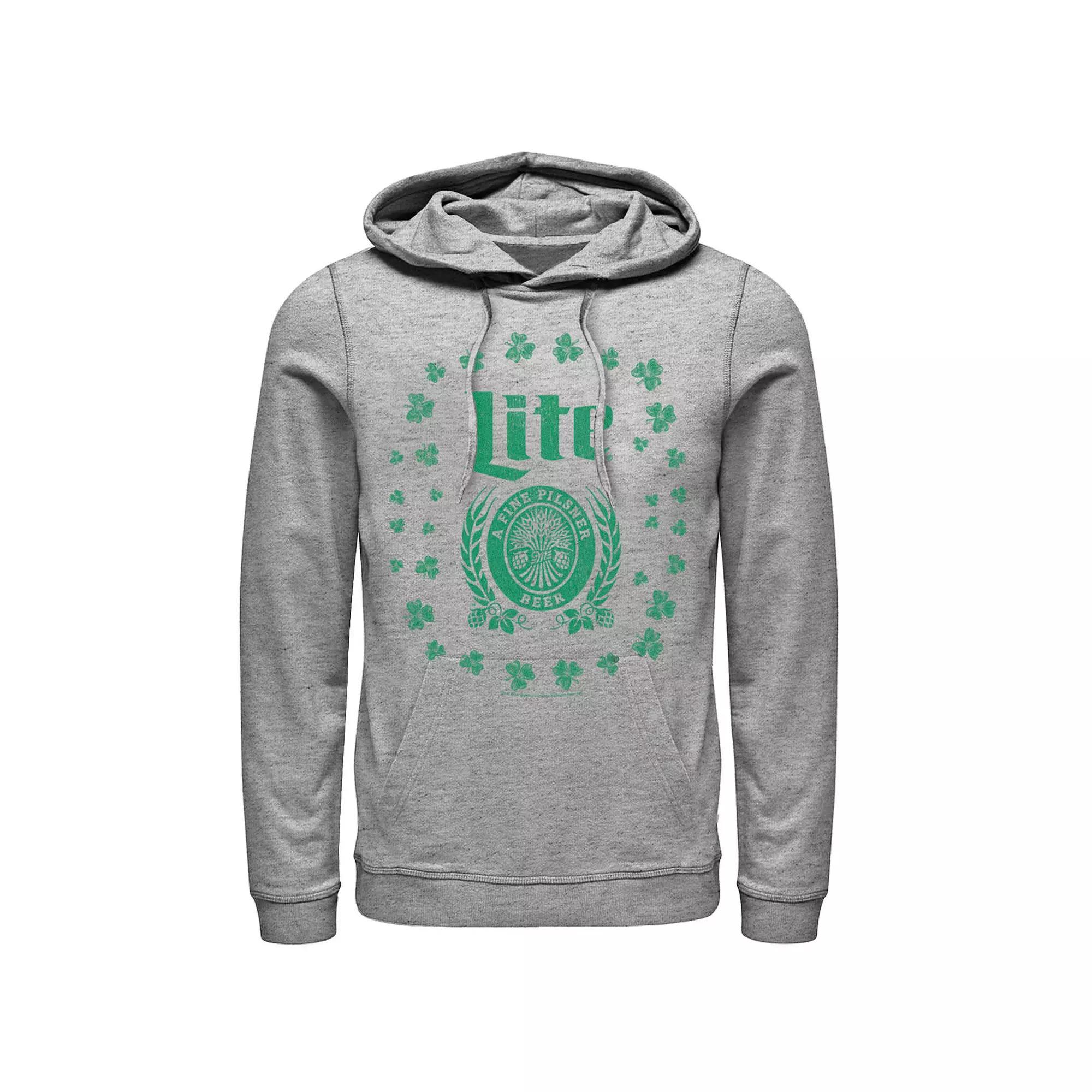 Men's Miller Lite Shamrock Crest Hoodie, Size: Small, Athletic Grey Product Image