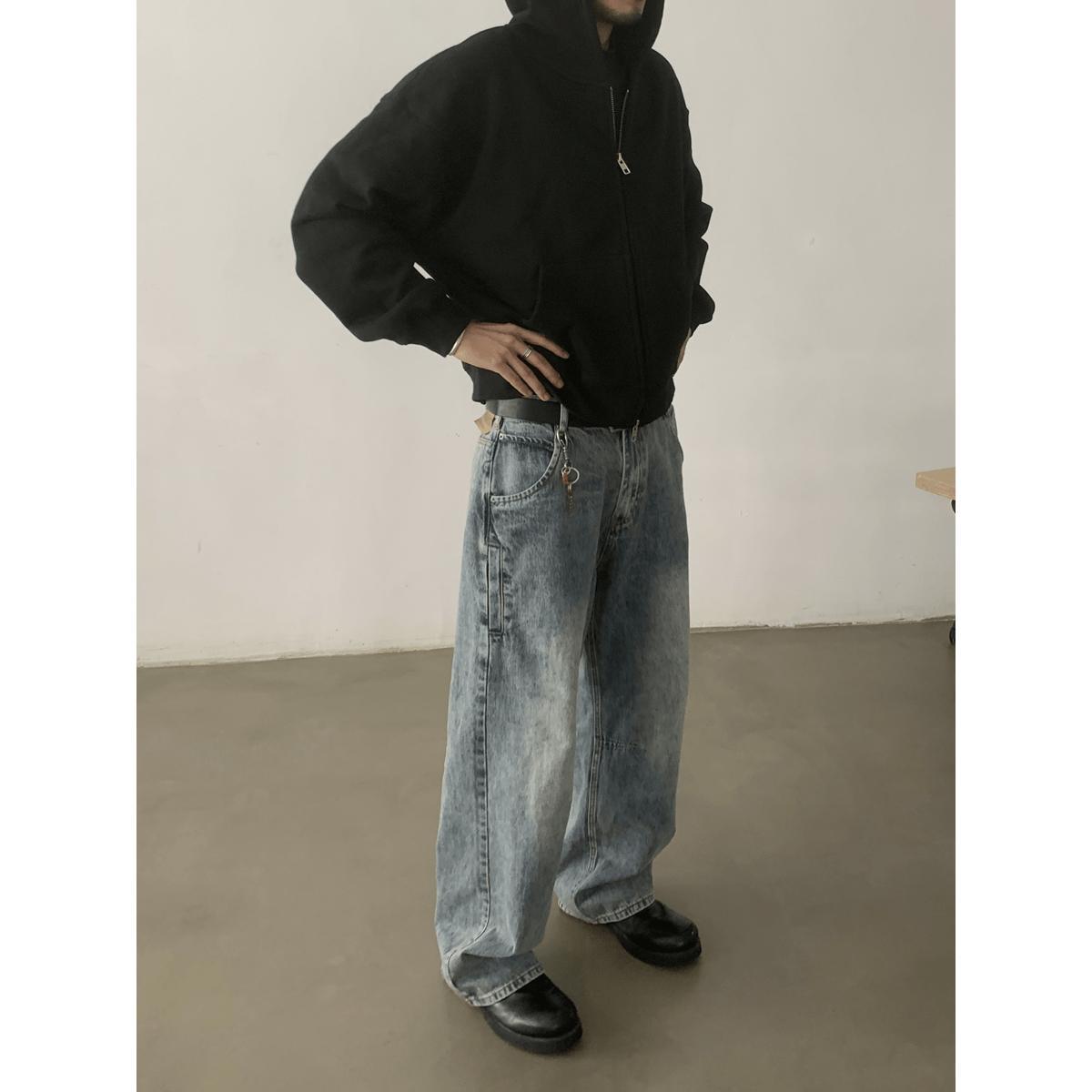 RT No. 18876 WASHED BLUE DENIM STRAIGHT JEANS Product Image