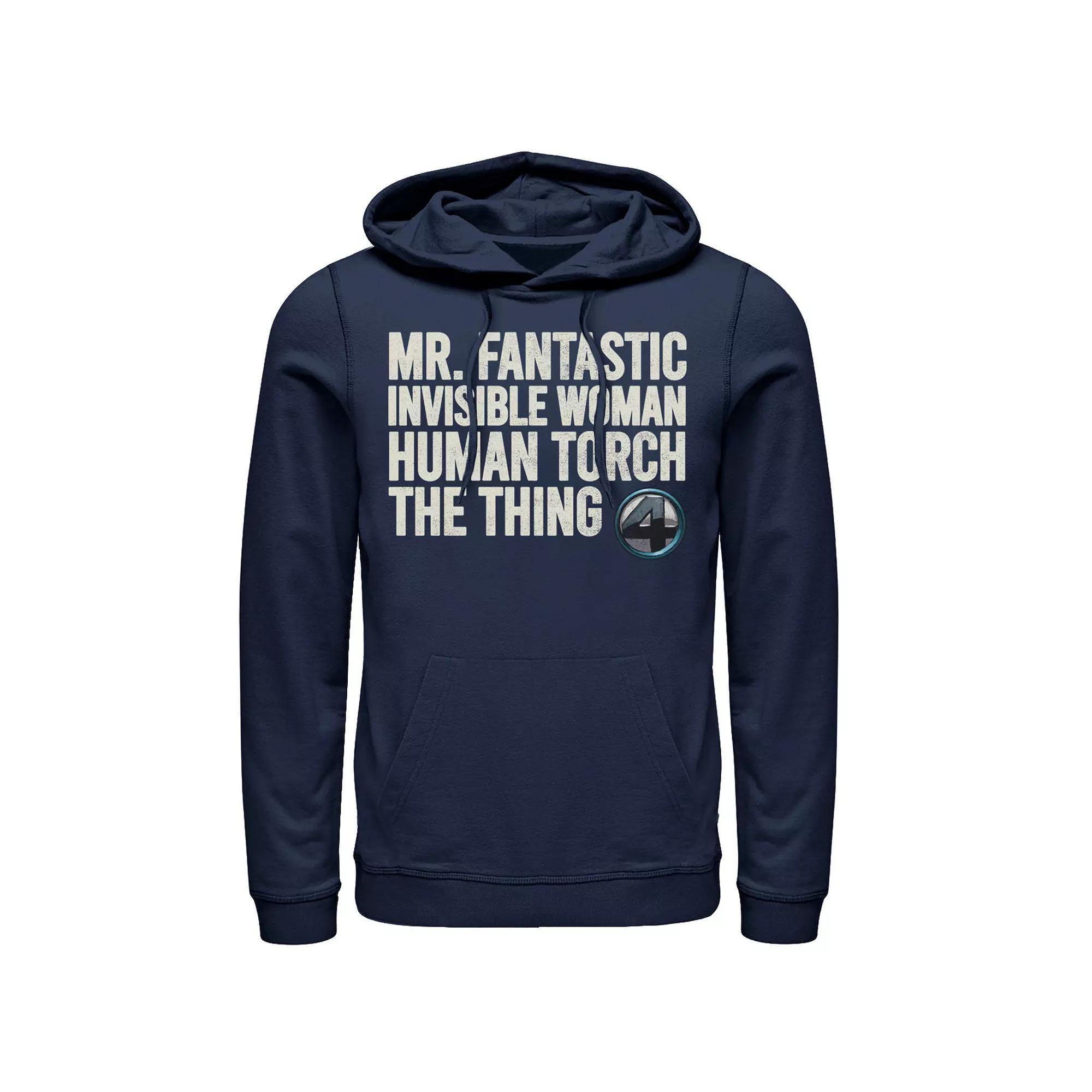Men's Marvel Fantastic Four Team Name Stack Hoodie, Size: XXL, Blue Product Image