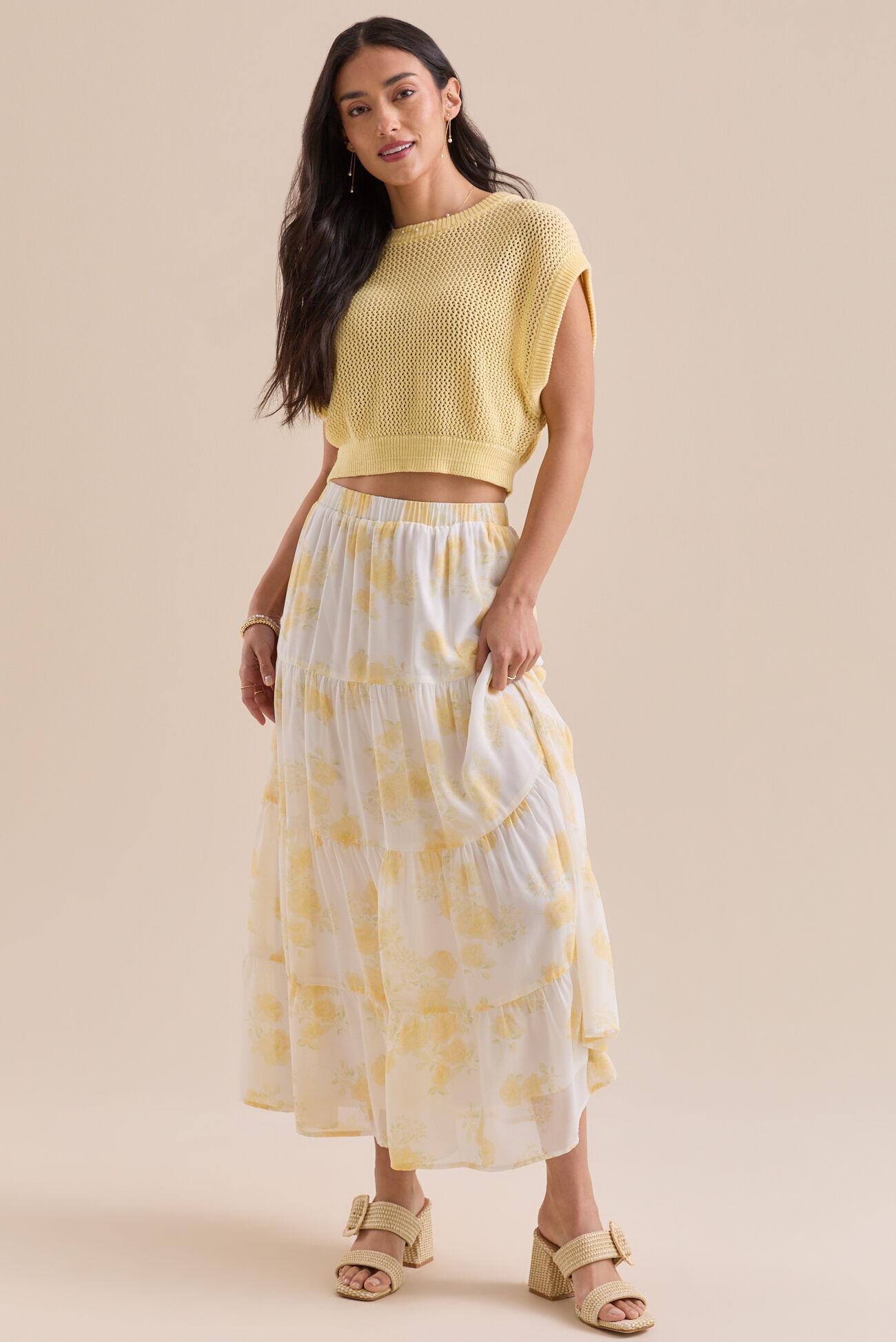 Elle Floral Midi Skirt Product Image