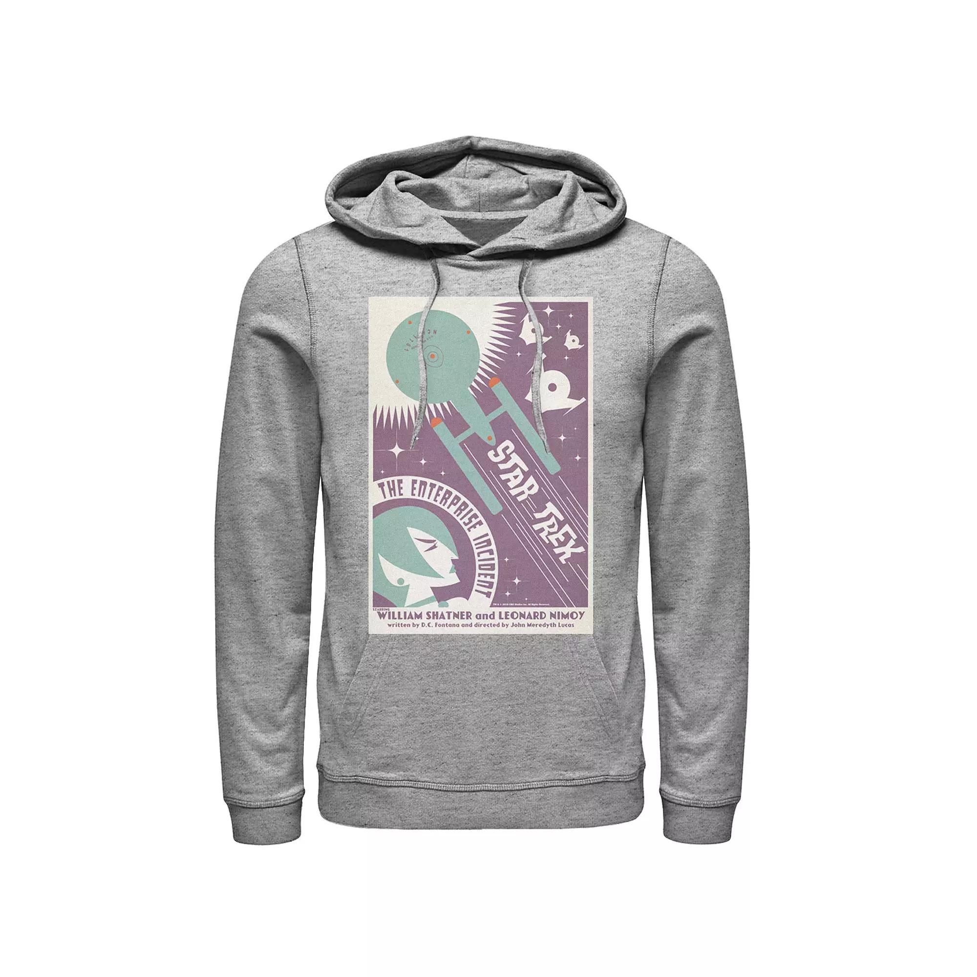 Men's Star Trek The Original Series The Enterprise Incident Poster Hoodie, Size: Medium, Athletic Grey Product Image