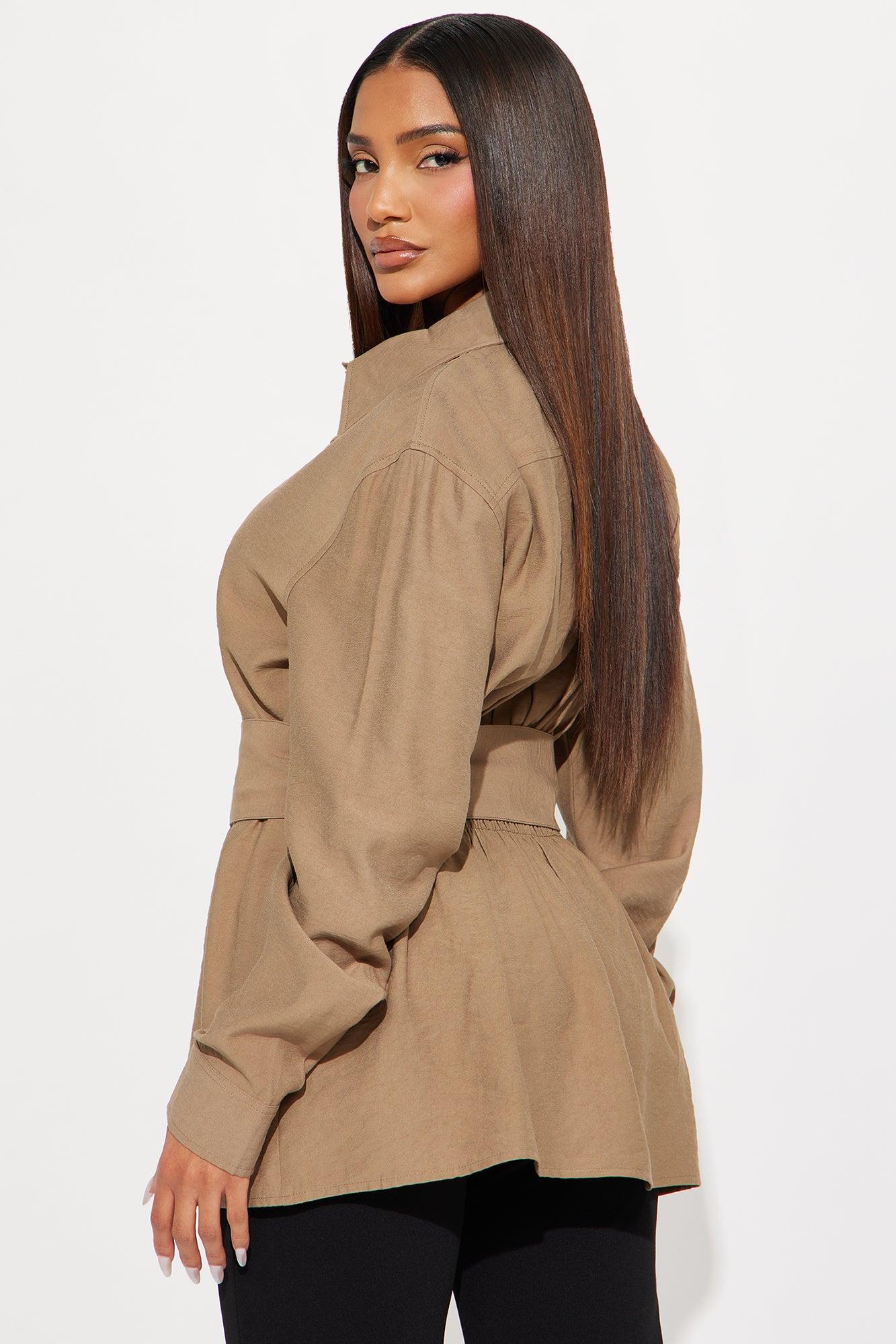 Wren Belted Shirt - Khaki Product Image