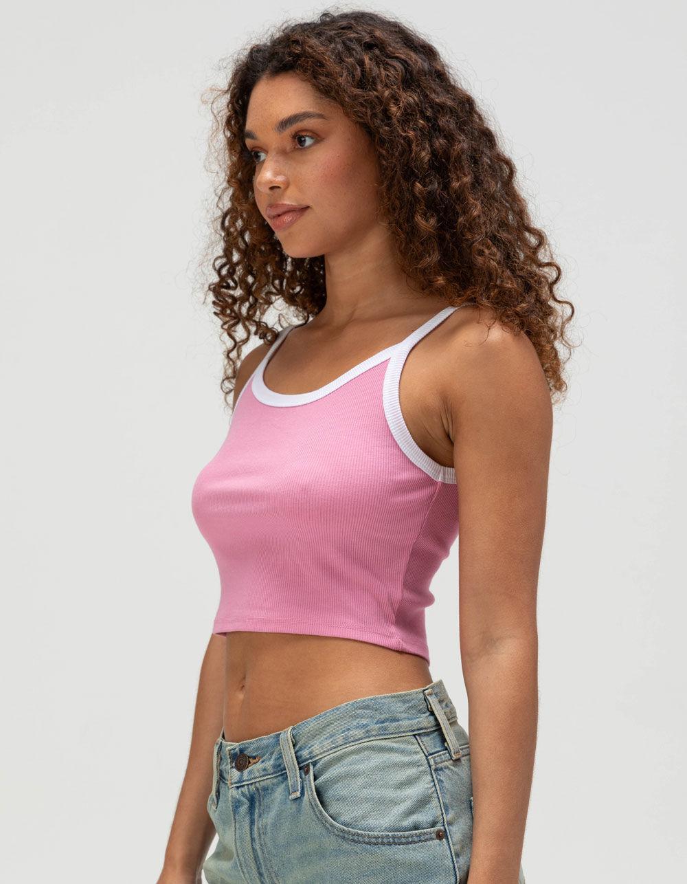 TILLYS Ringer Womens Cami - PNK/WHT Product Image