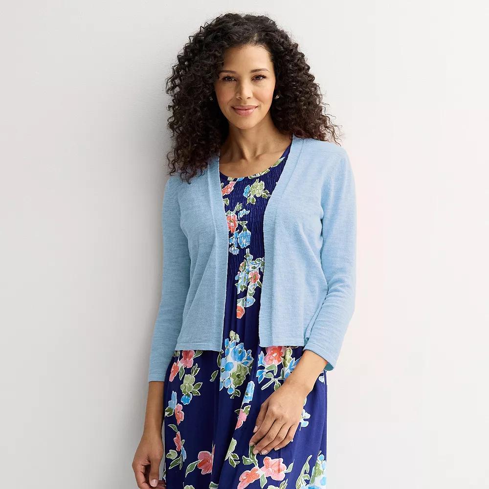 Women's Croft & Barrow® Open Front Cardigan, Size: Medium, Secret Peri Product Image