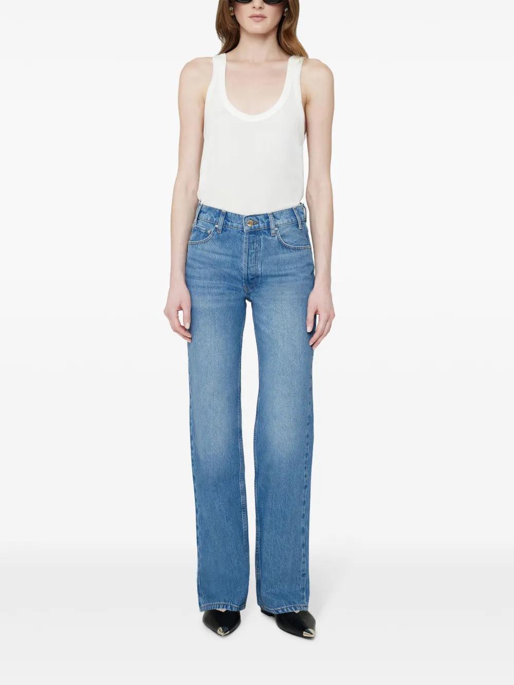 mid-wash wide-leg jeans Product Image