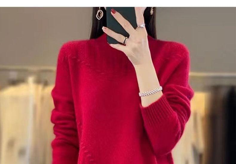 Mock Neck Sheath Sweater Dress Product Image