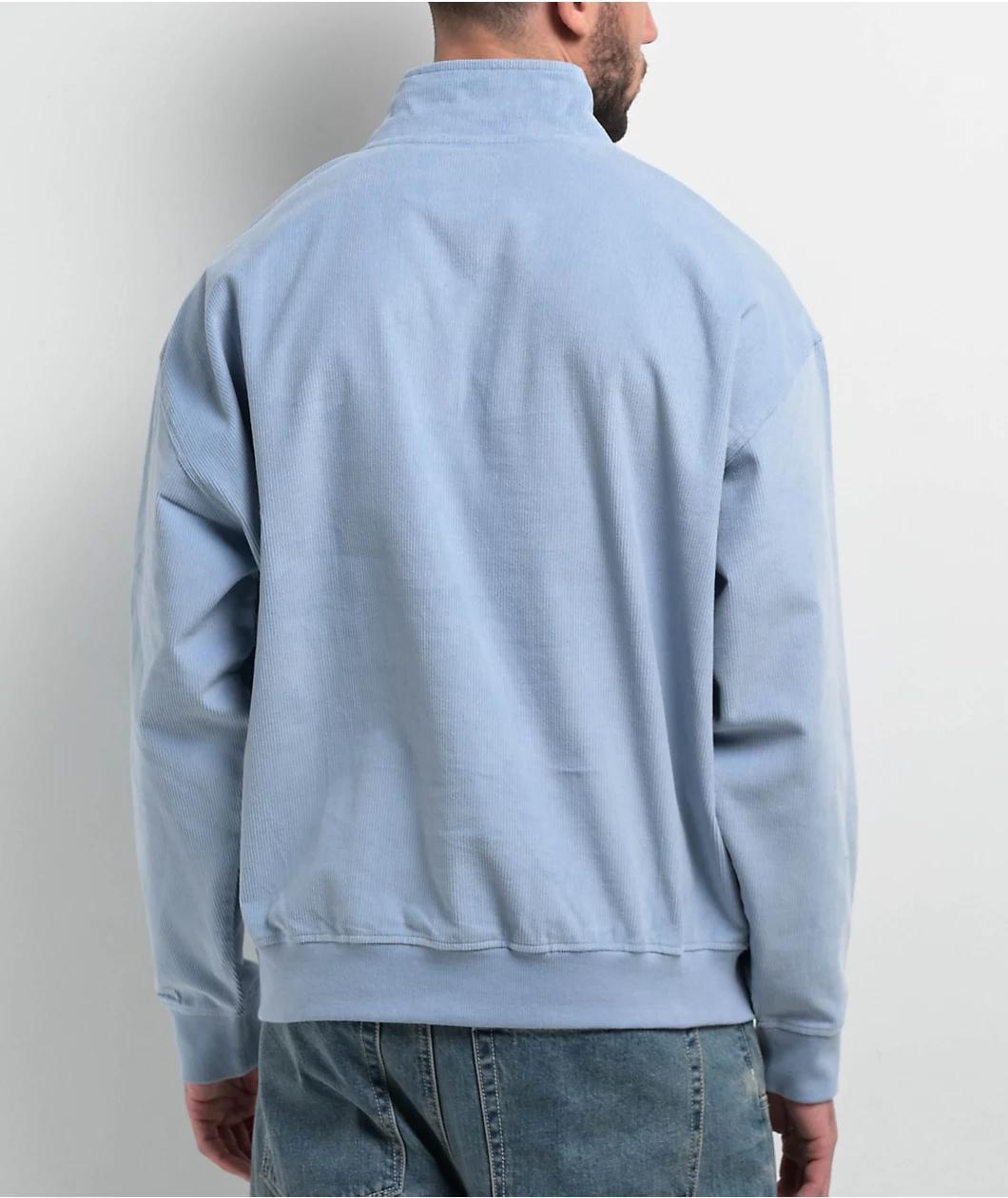 Howl Blue Corduroy Quarter Zip Sweatshirt Product Image