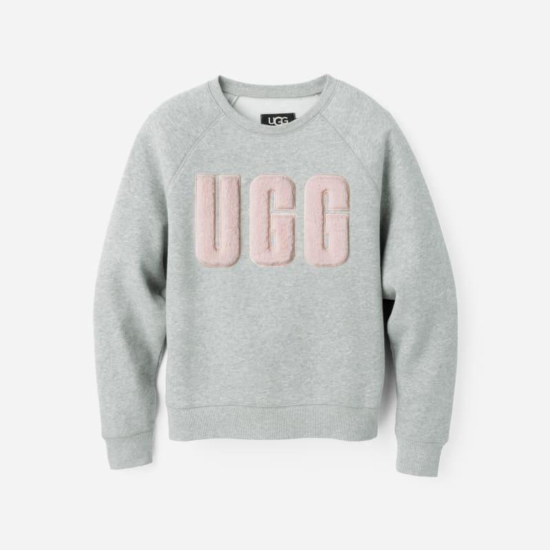 UGG Womens Madeline Fuzzy Logo Crewneck Brushed Fleece Hoodies & Sweatshirts Product Image