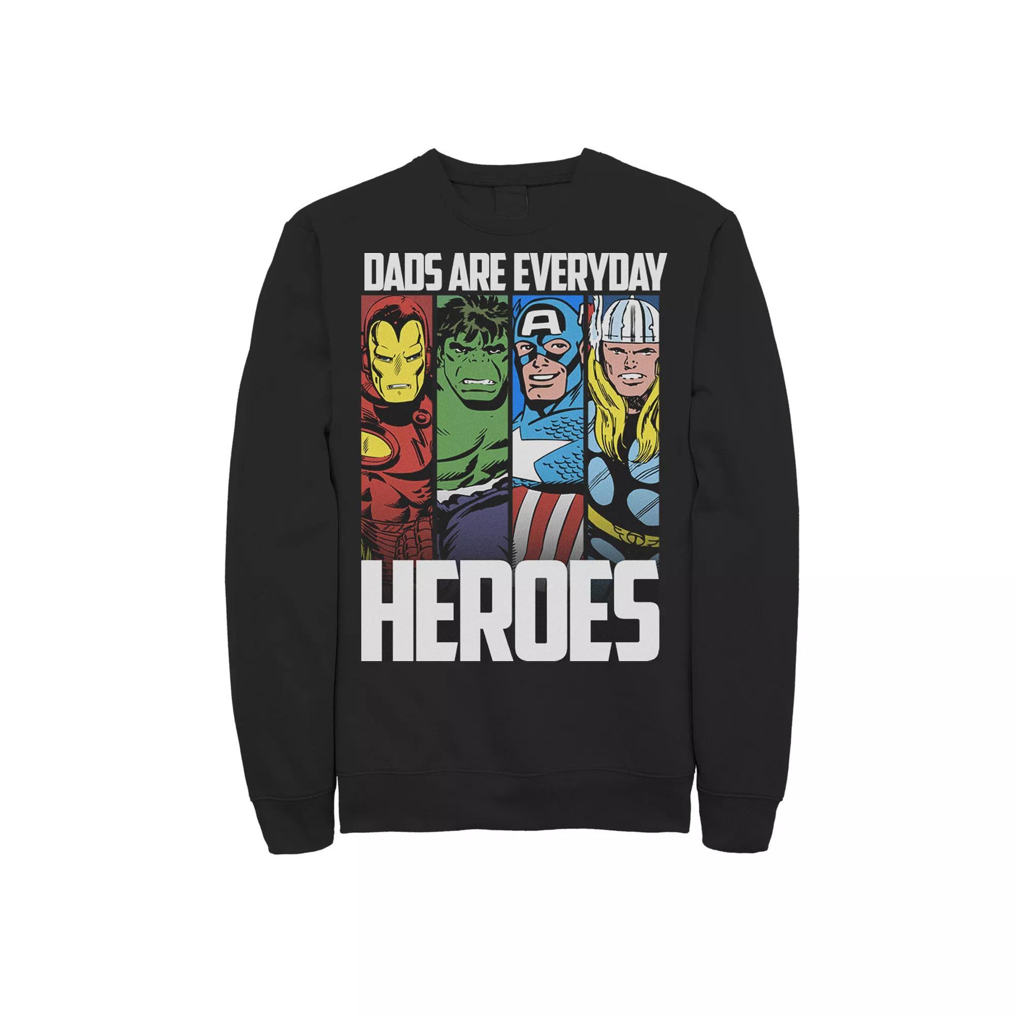 Men's Avengers Father's Day Everyday Heroes Fleece, Size: 3XL, Black Product Image