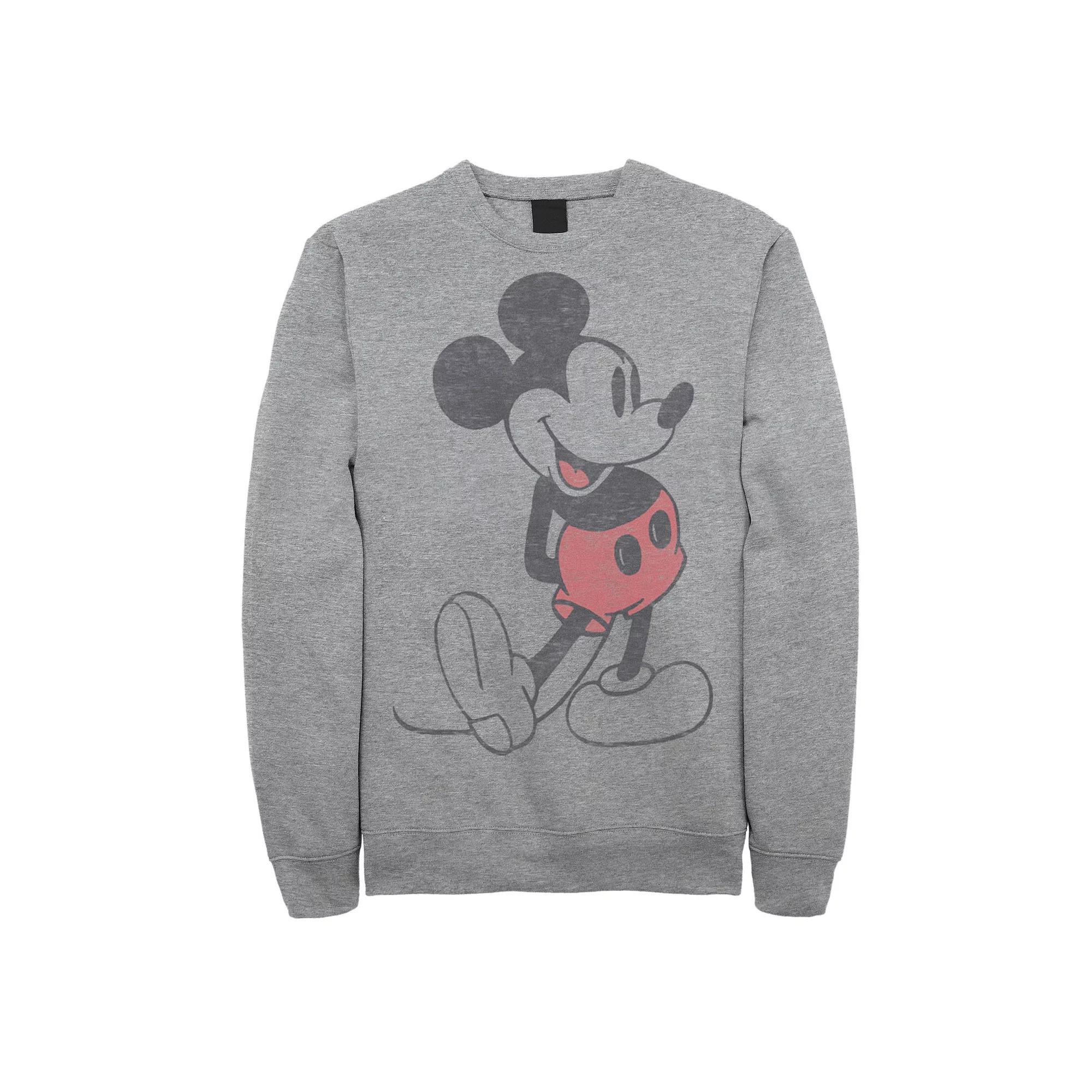 Disneys Mickey & Friends Mickey Mouse Mens Vintage Portrait Sweatshirt Athletic Grey Product Image