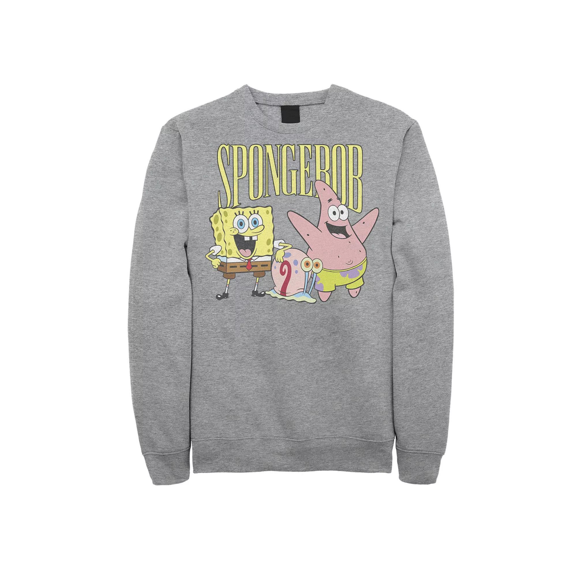 Men's SpongeBob SquarePants Best Friends Poster Sweatshirt, Size: XXL, Athletic Grey Product Image